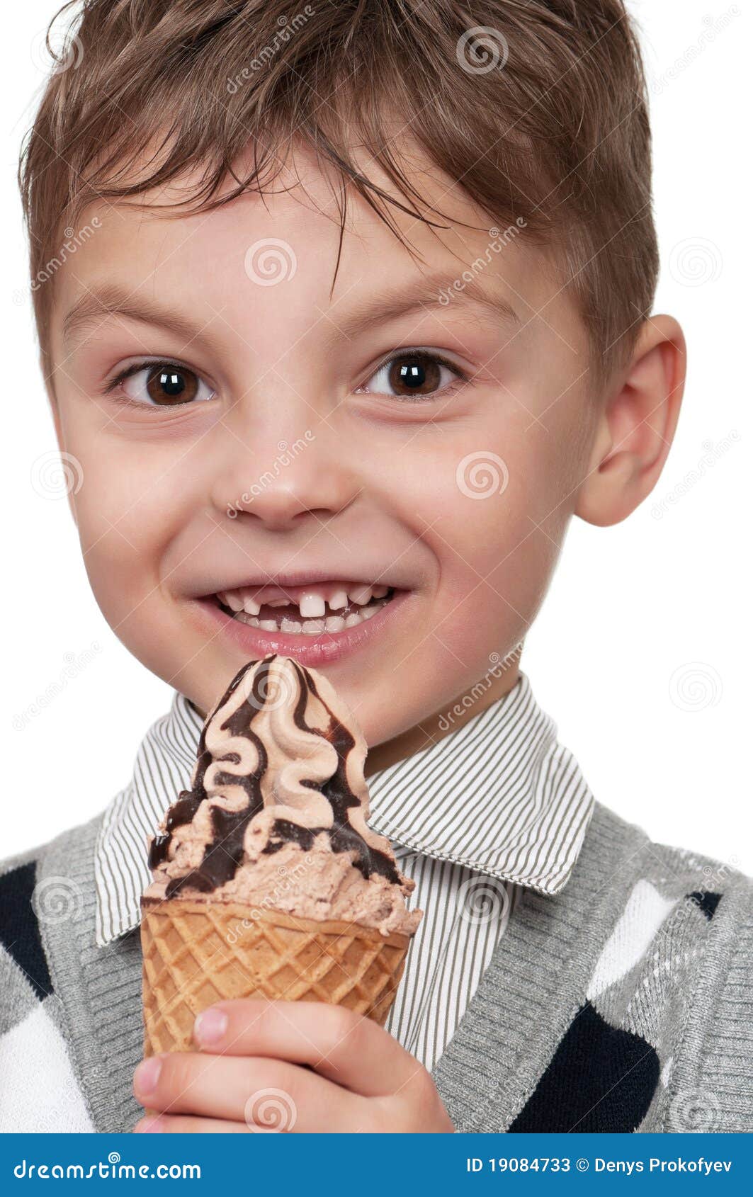 Boy with a ice cream stock image. Image of color, delight 19084733