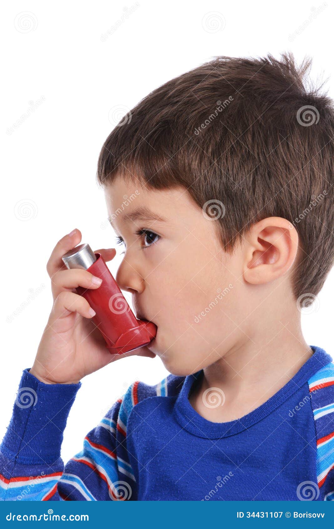 Boy inhales himself stock image. Image of health, medicine 34431107