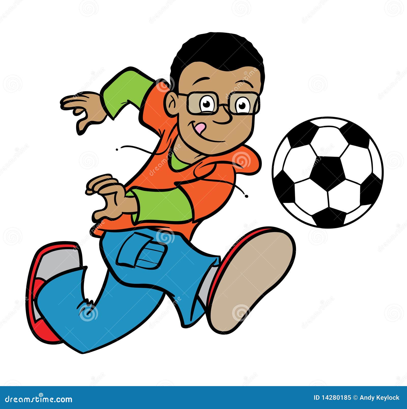 boy kicking ball clipart blue