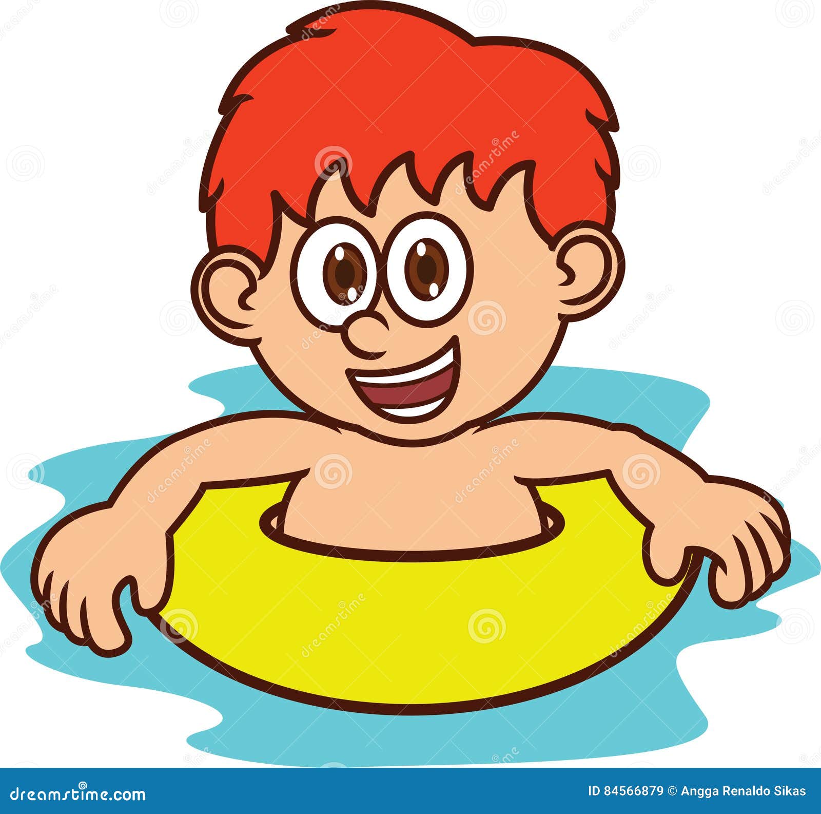 Boy Learning To Swim Cartoon Character Stock Vector - Illustration of  graphic, funny: 84566879