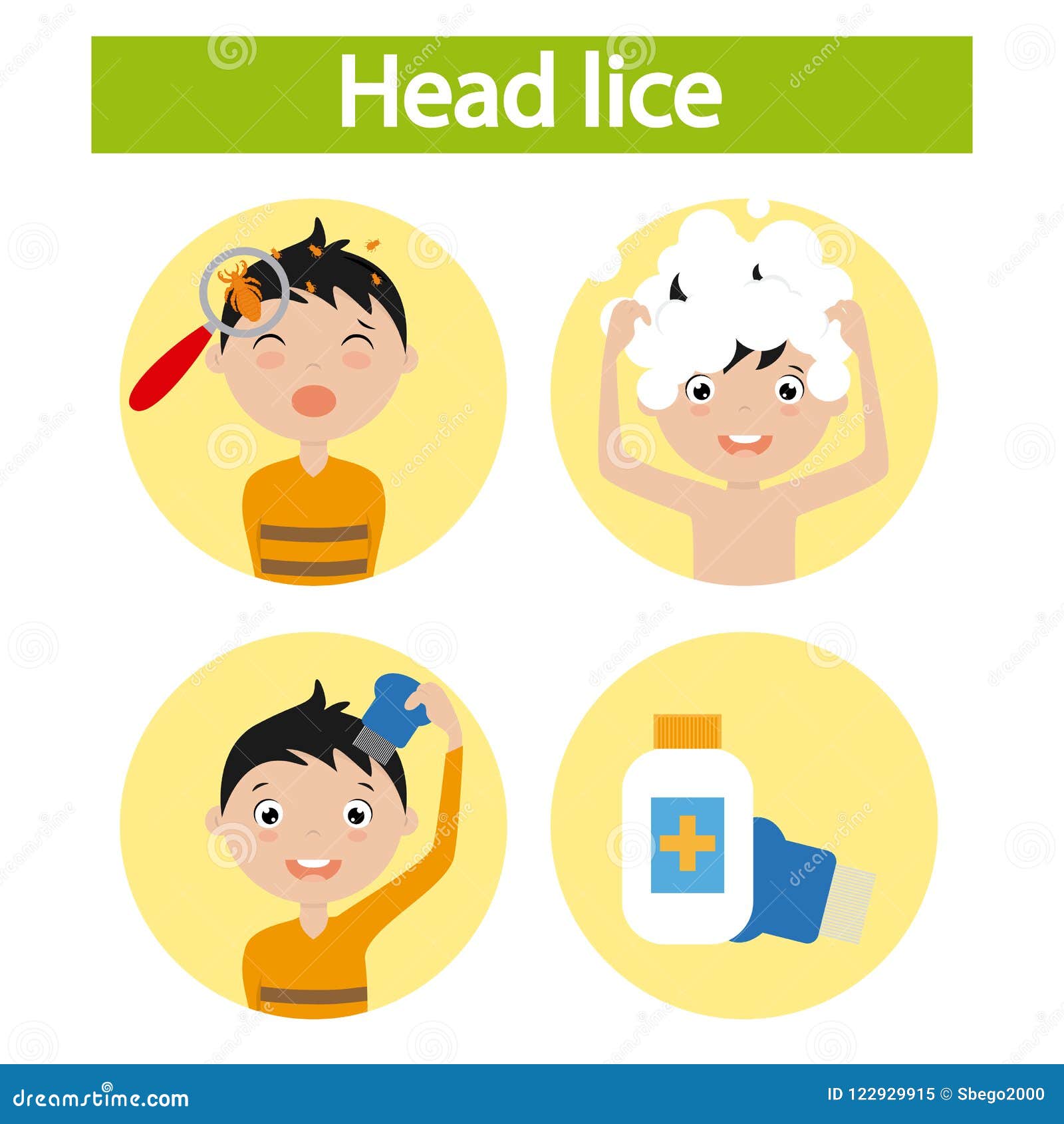 Boy with lice stock vector. Illustration of face, louse - 29