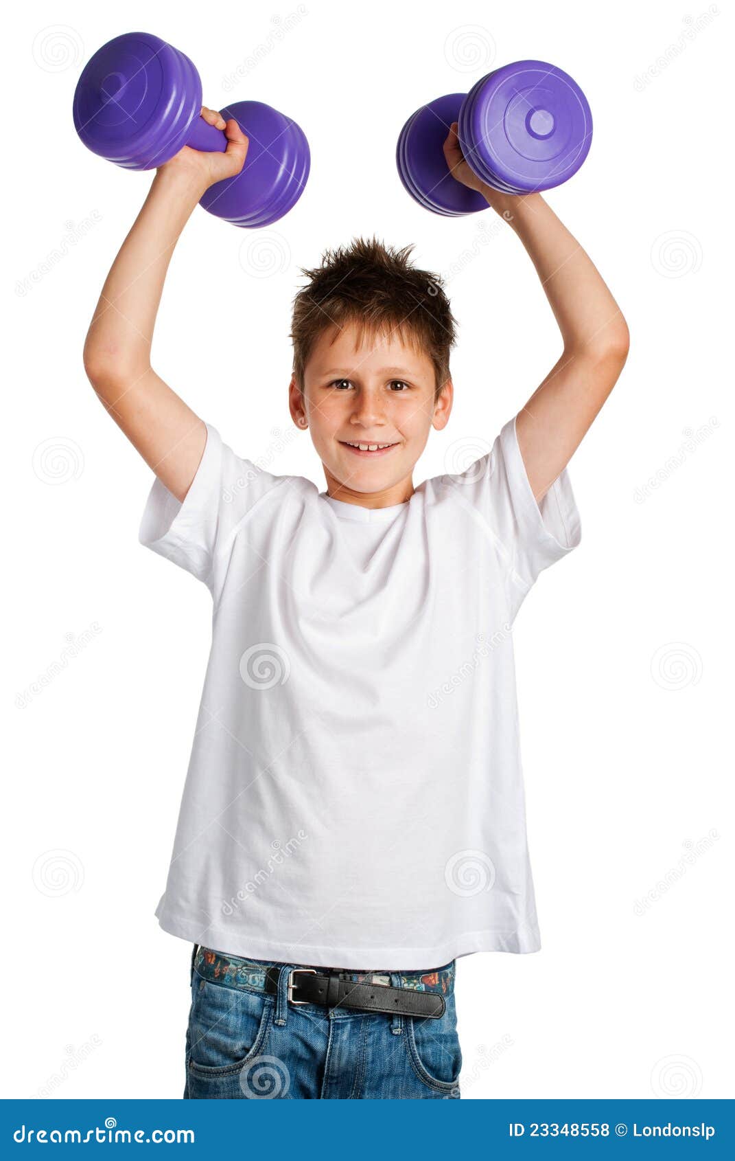 Boy Lifting Weights Royalty Free Stock Photos Image 23348558