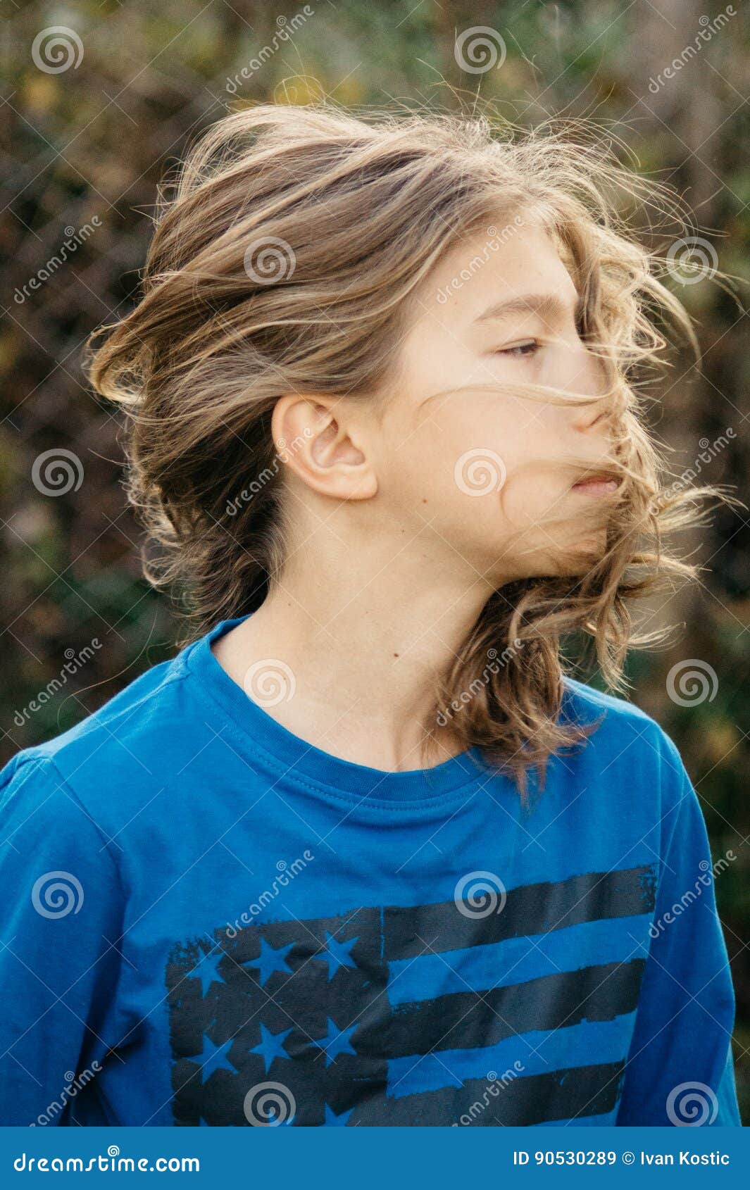 Boy with long hair stock image. Image of beautiful, dramatic - 90530289
