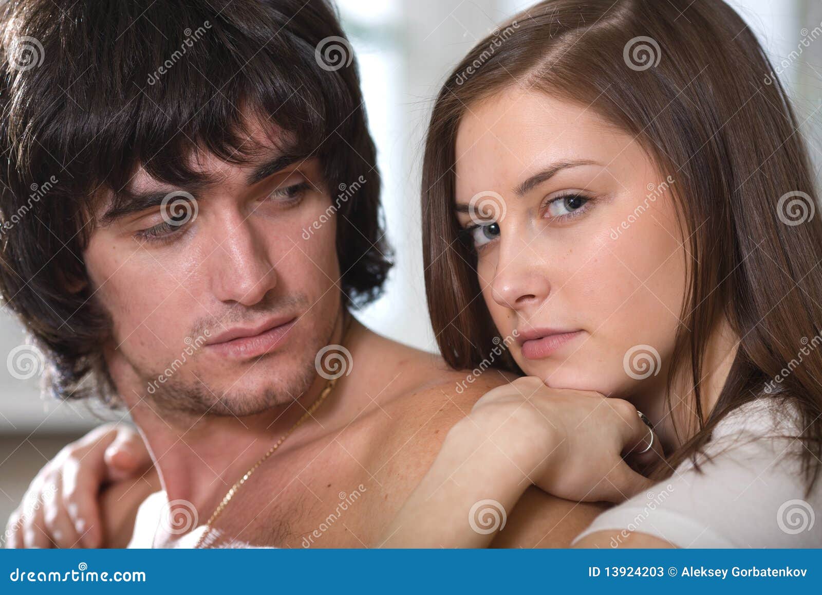 Boy is looking at girl stock image. Image of adult, serious 13924203