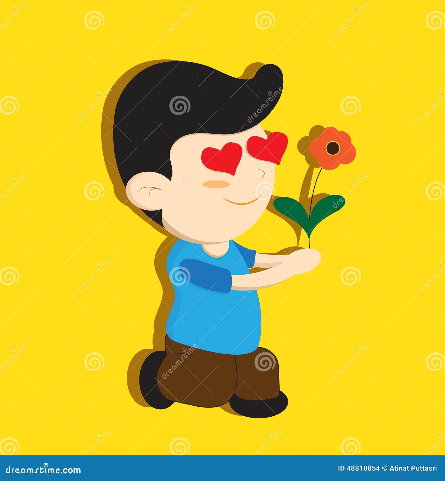 Boy in love stock vector. Illustration of smiling, innocence 48810854