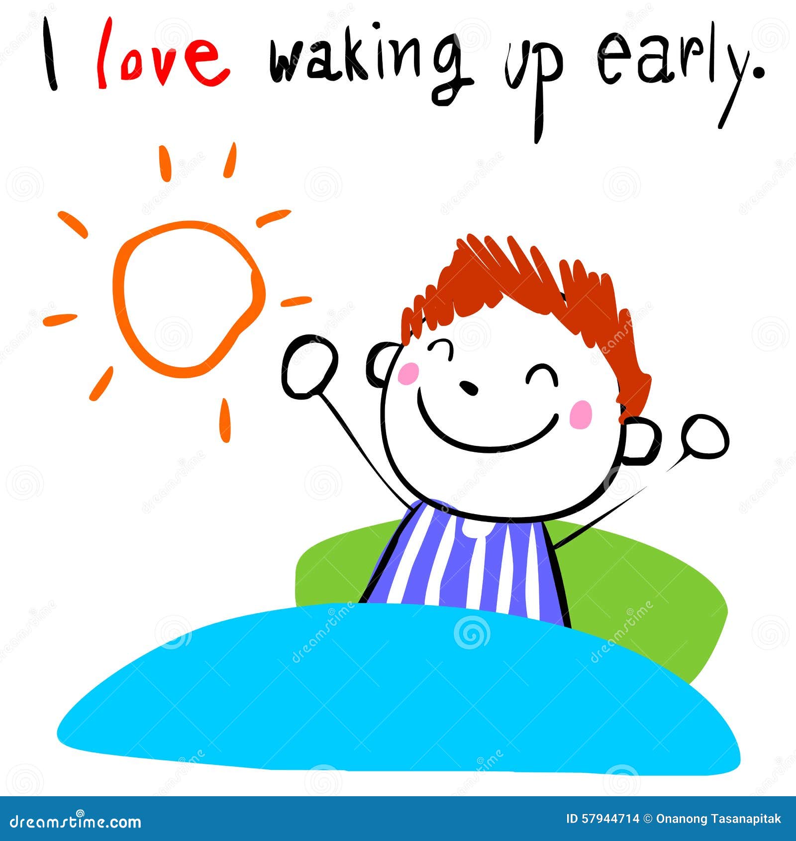 Boy Waking Up Cartoon Vector | CartoonDealer.com #55000289