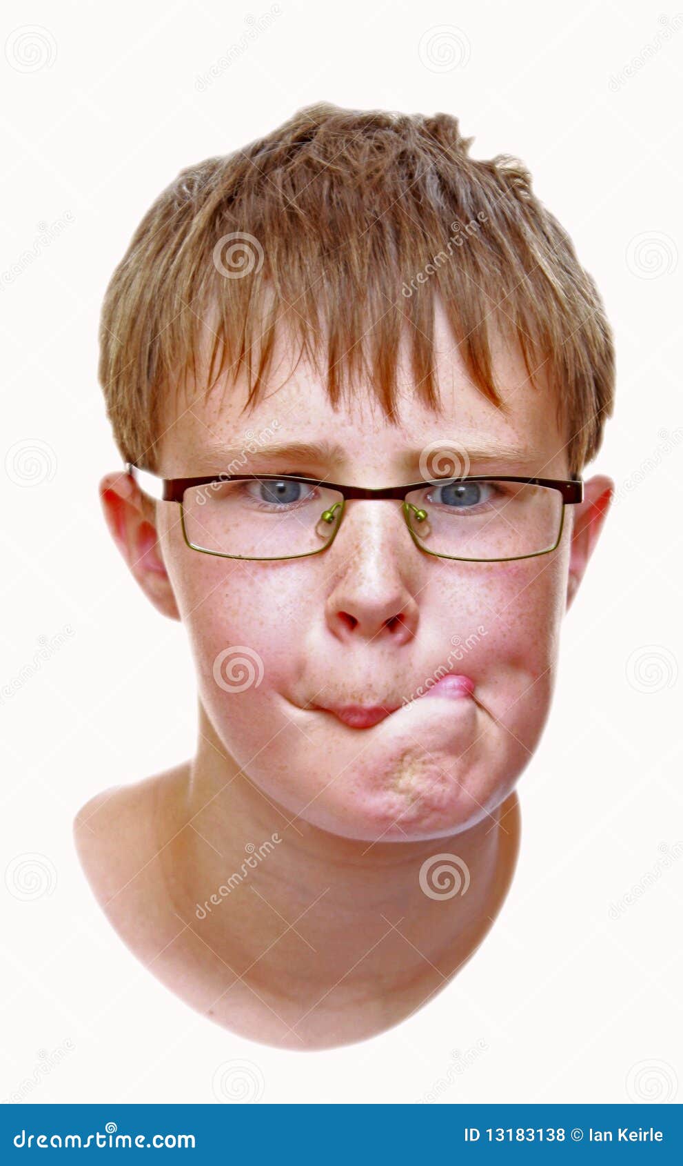 Boy making a funny face stock photo. Image of funny, mouth - 13183138