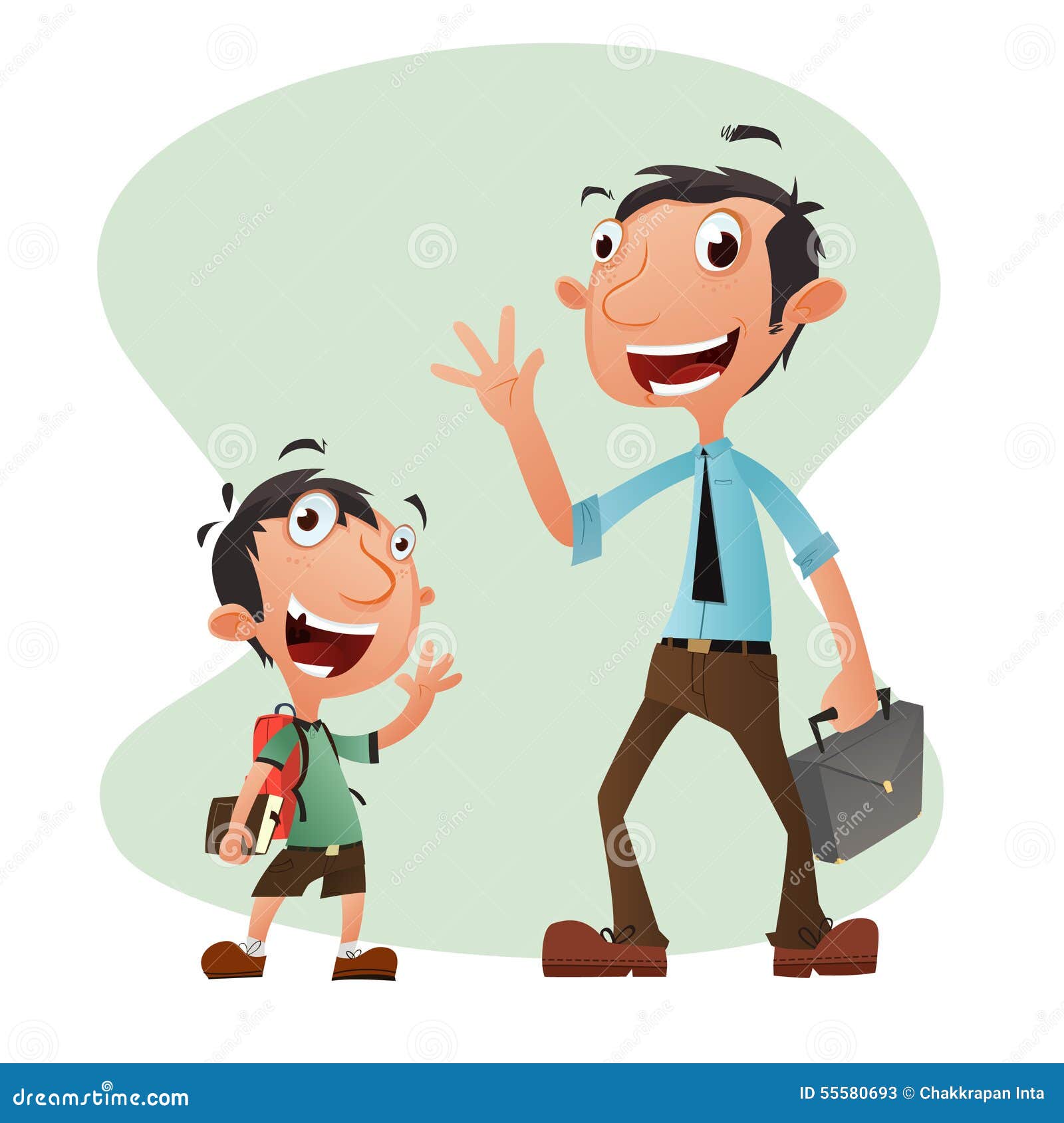 Boy and Man Cartoon Character Illustration Stock Vector - Illustration of  standing, boys: 55580693