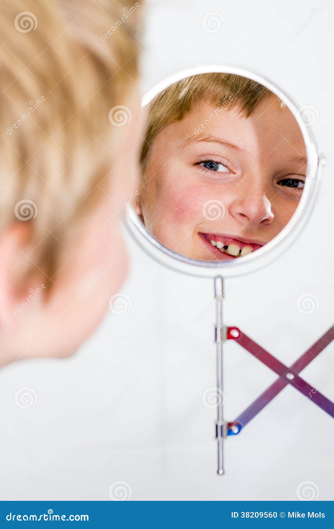 Boy in mirror stock photo. Image of depth, looking, white 38209560