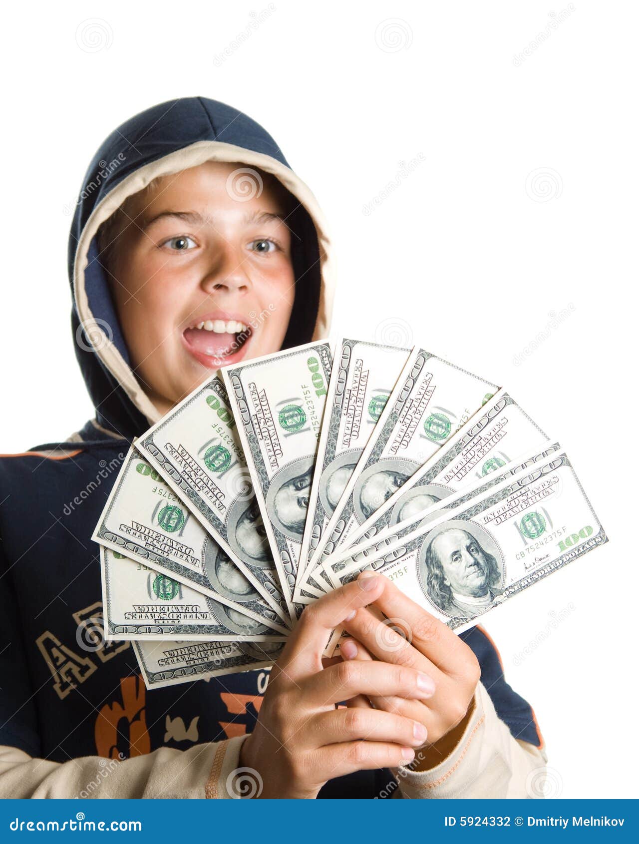 Boy with money stock photo. Image of banking, finance 5924332