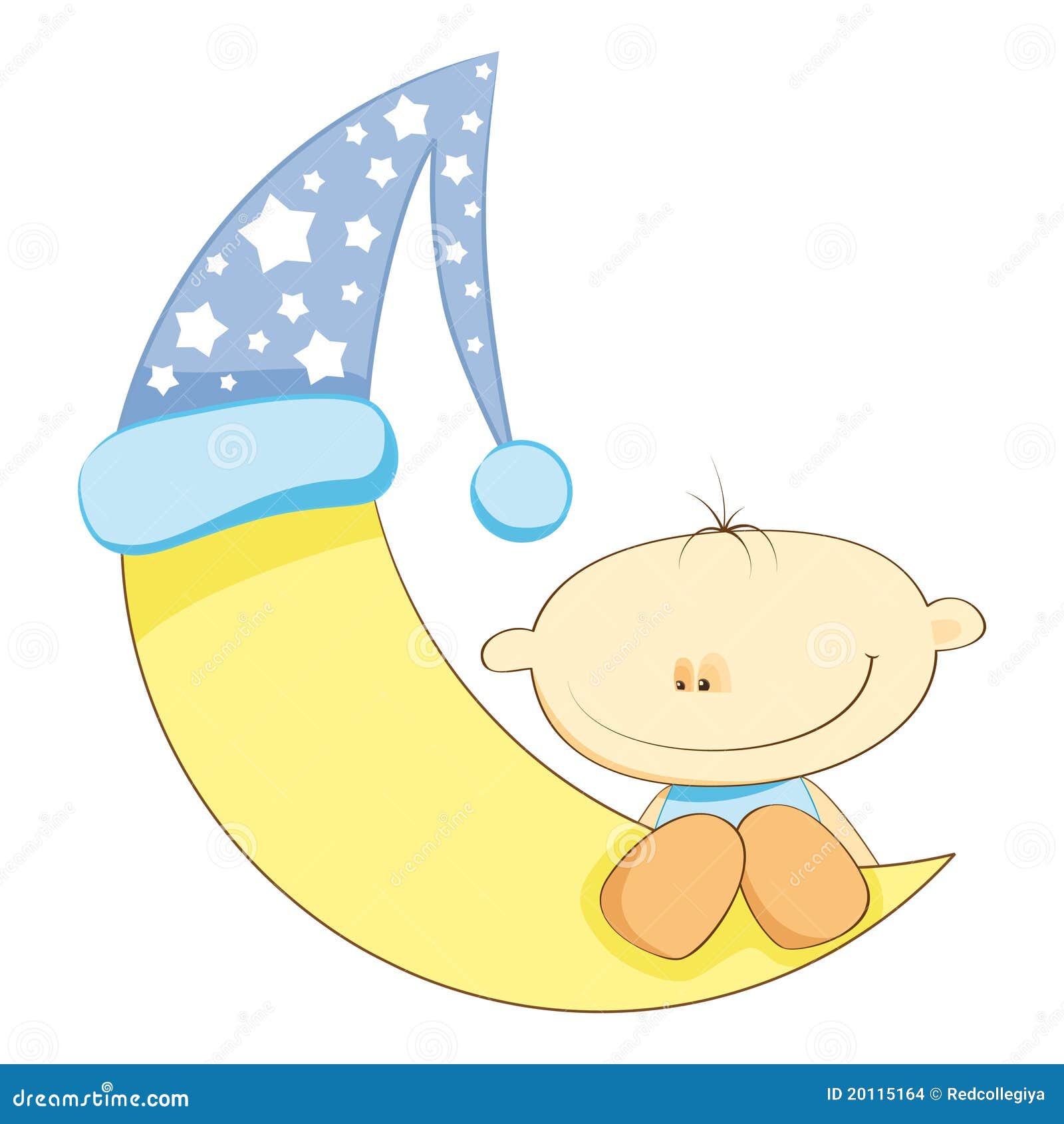 Boy and moon stock vector. Illustration of cute, smile - 20115164