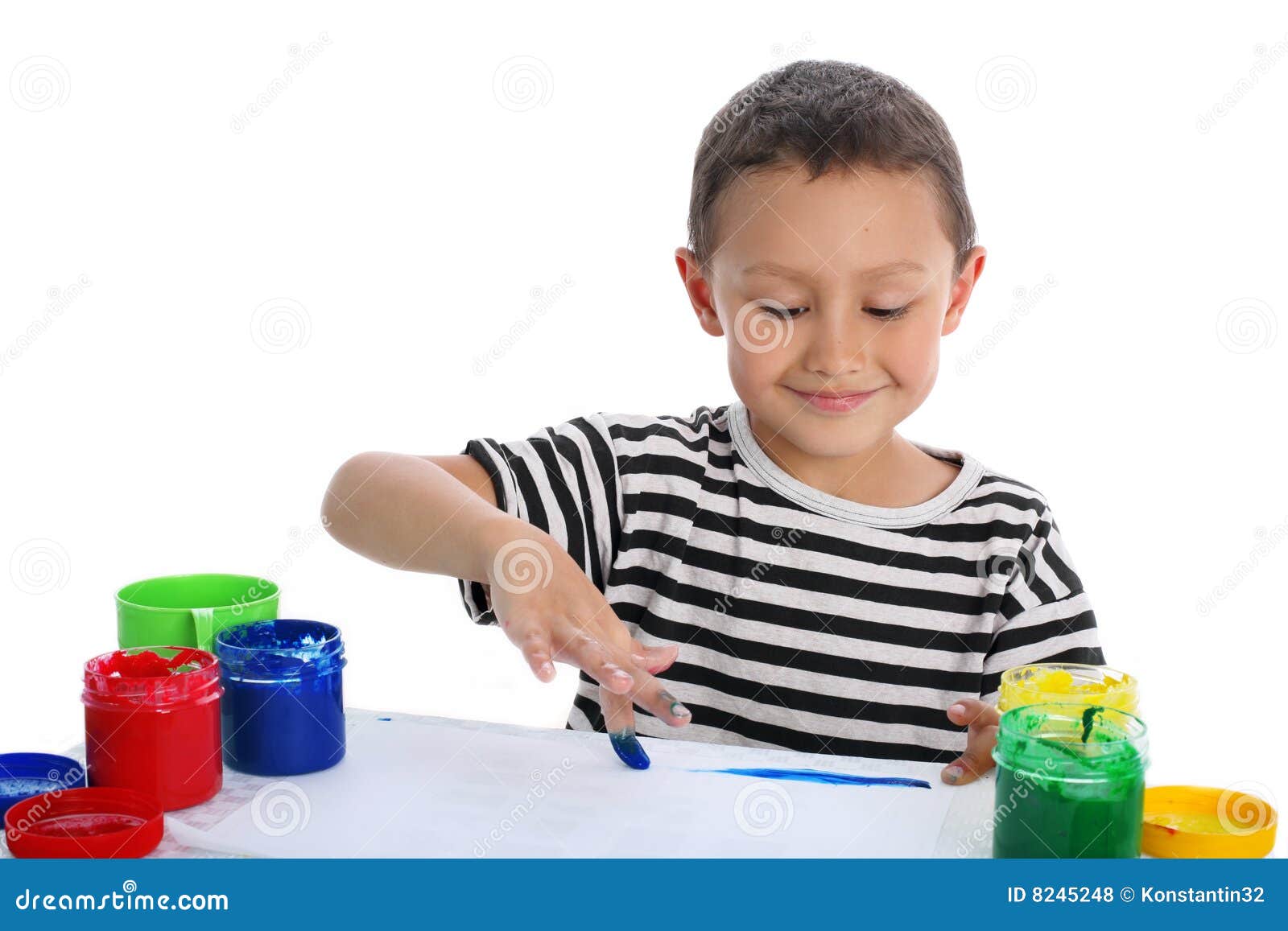 Boy With Paint Picture. Image 8245248
