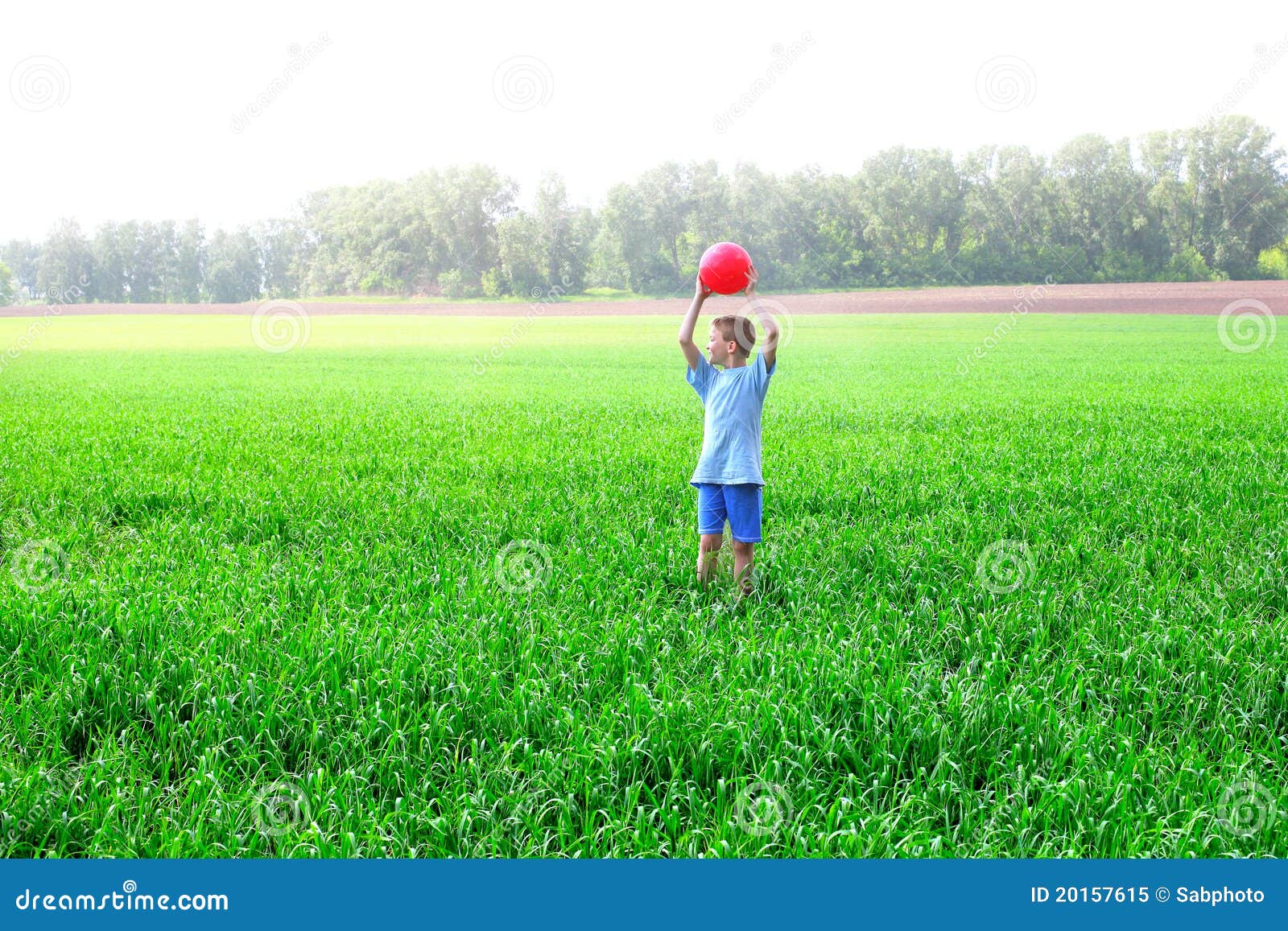 Boy play with ball stock image. Image of shirt, nature 20157615