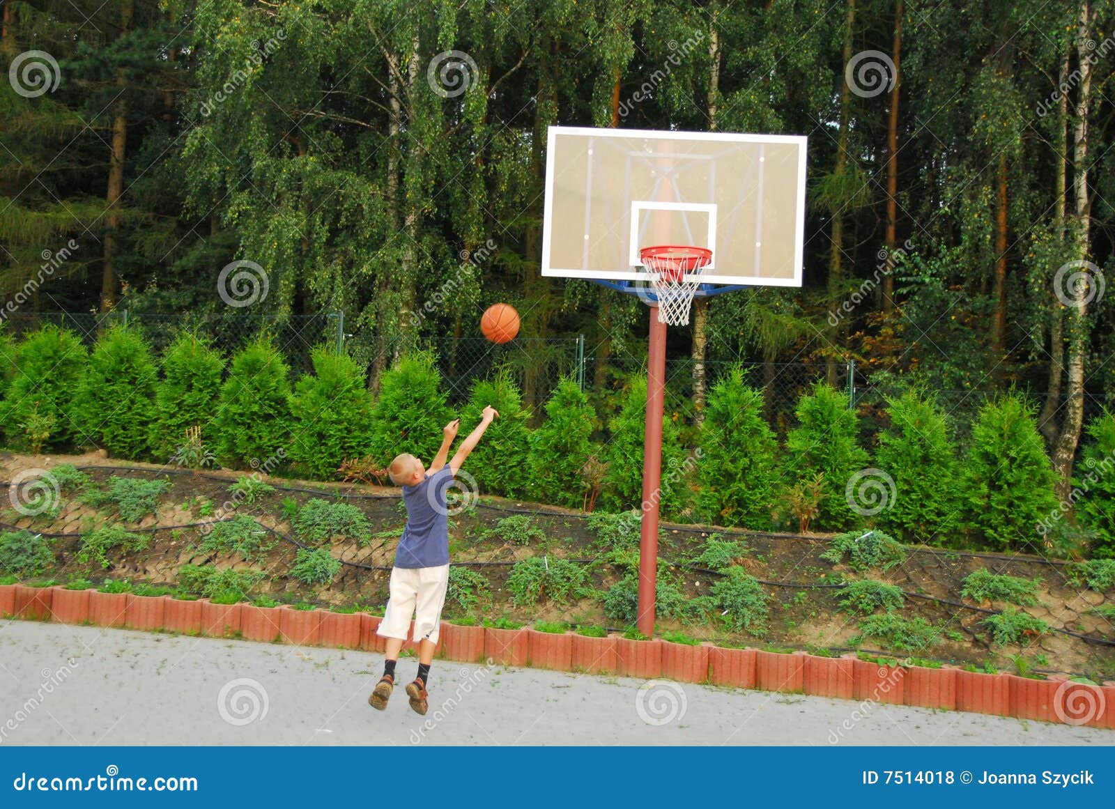 Boy play basketball stock photo. Image of clouds, basketball 7514018