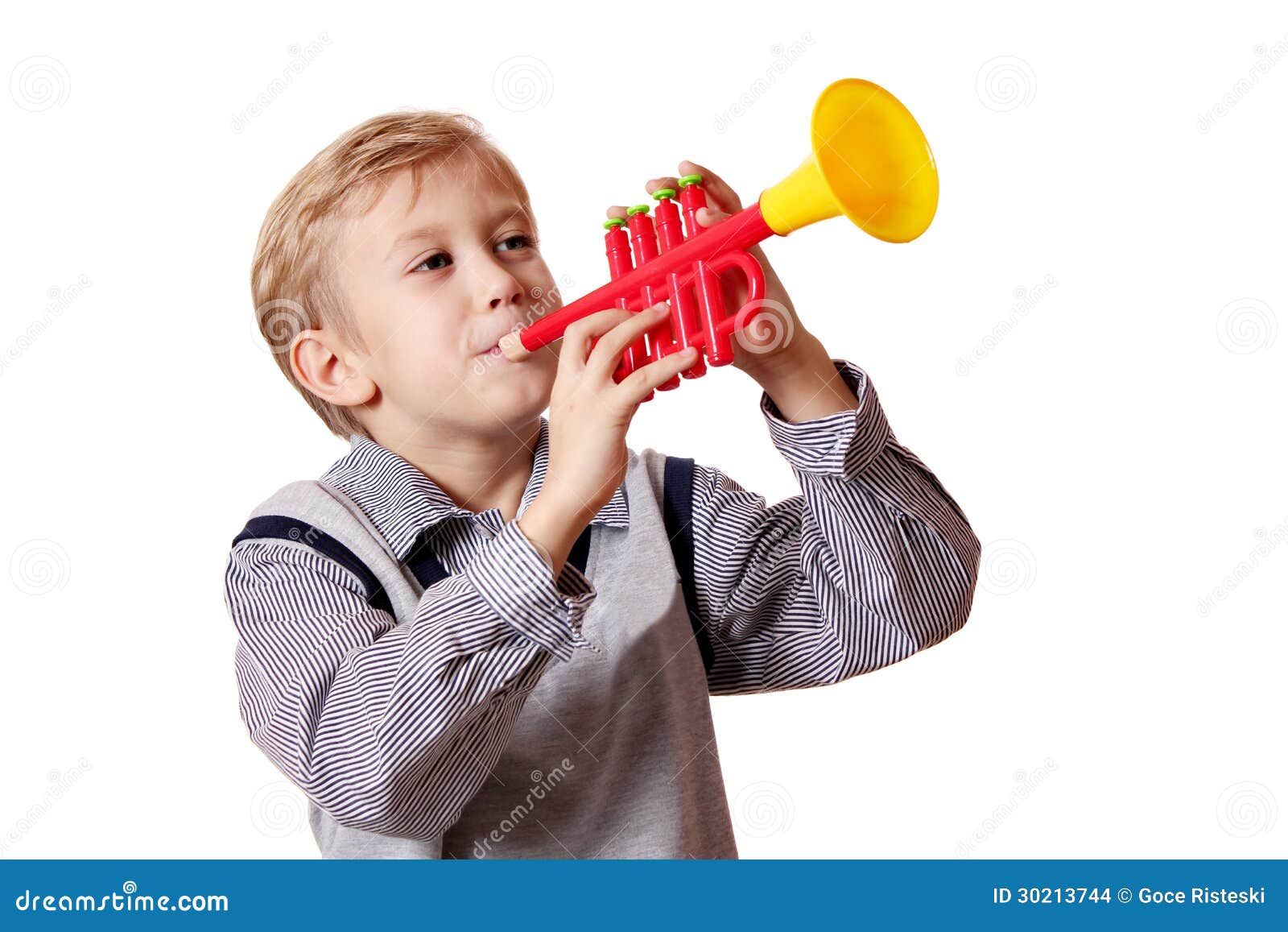 Boy play trumpet stock photo. Image of performance, people 30213744