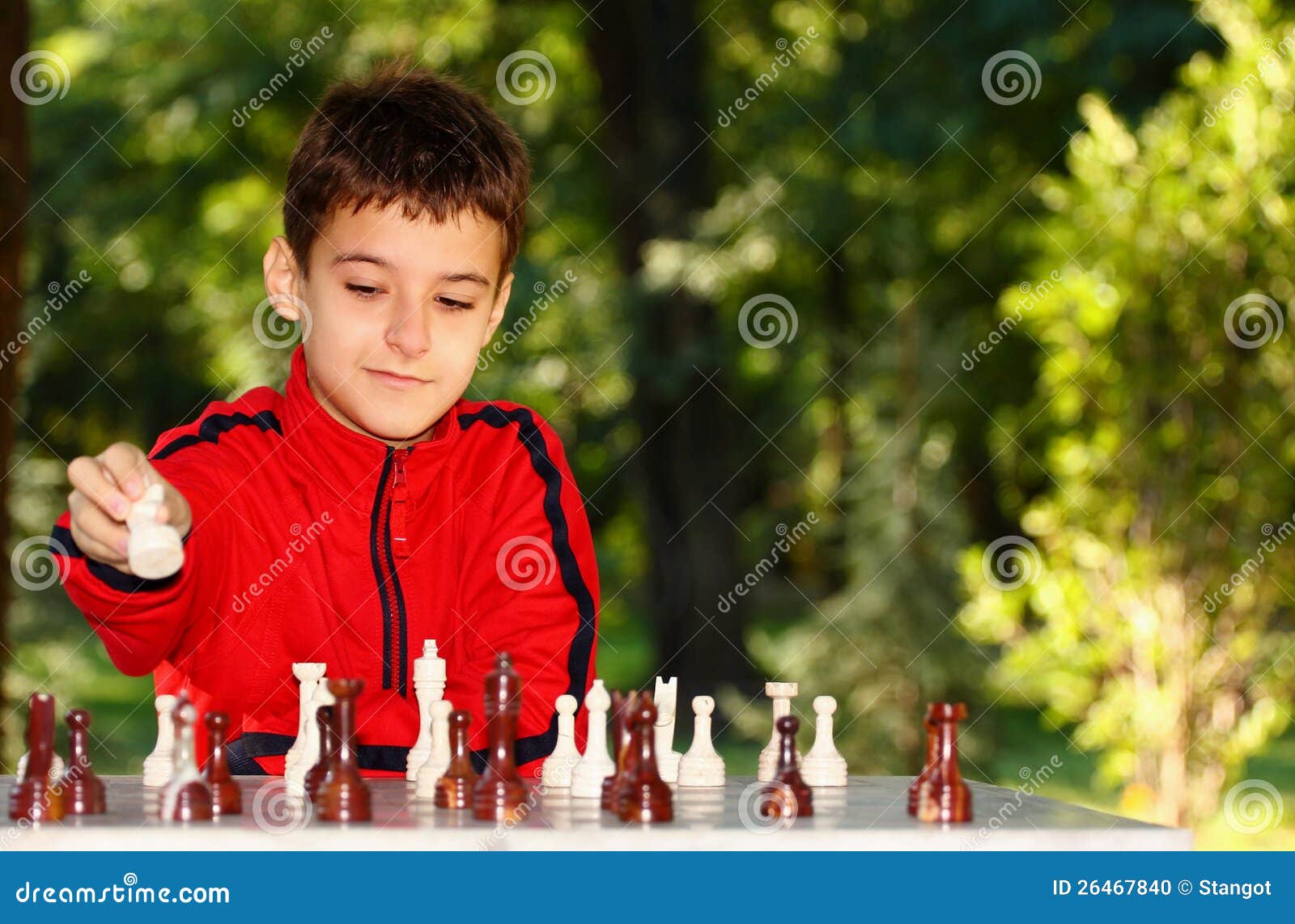 Young Boy Planning His Next Move during a Game of Chess Stock Photo - Image  of sports, india: 116808594