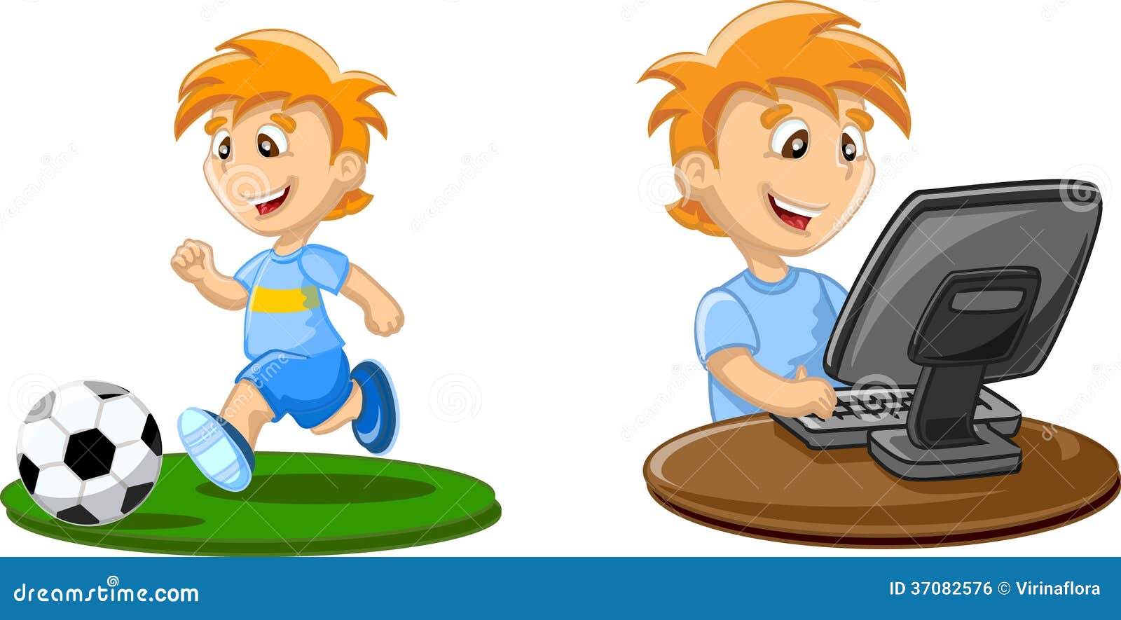  playing on a computer and playing computer vector,illustration picture