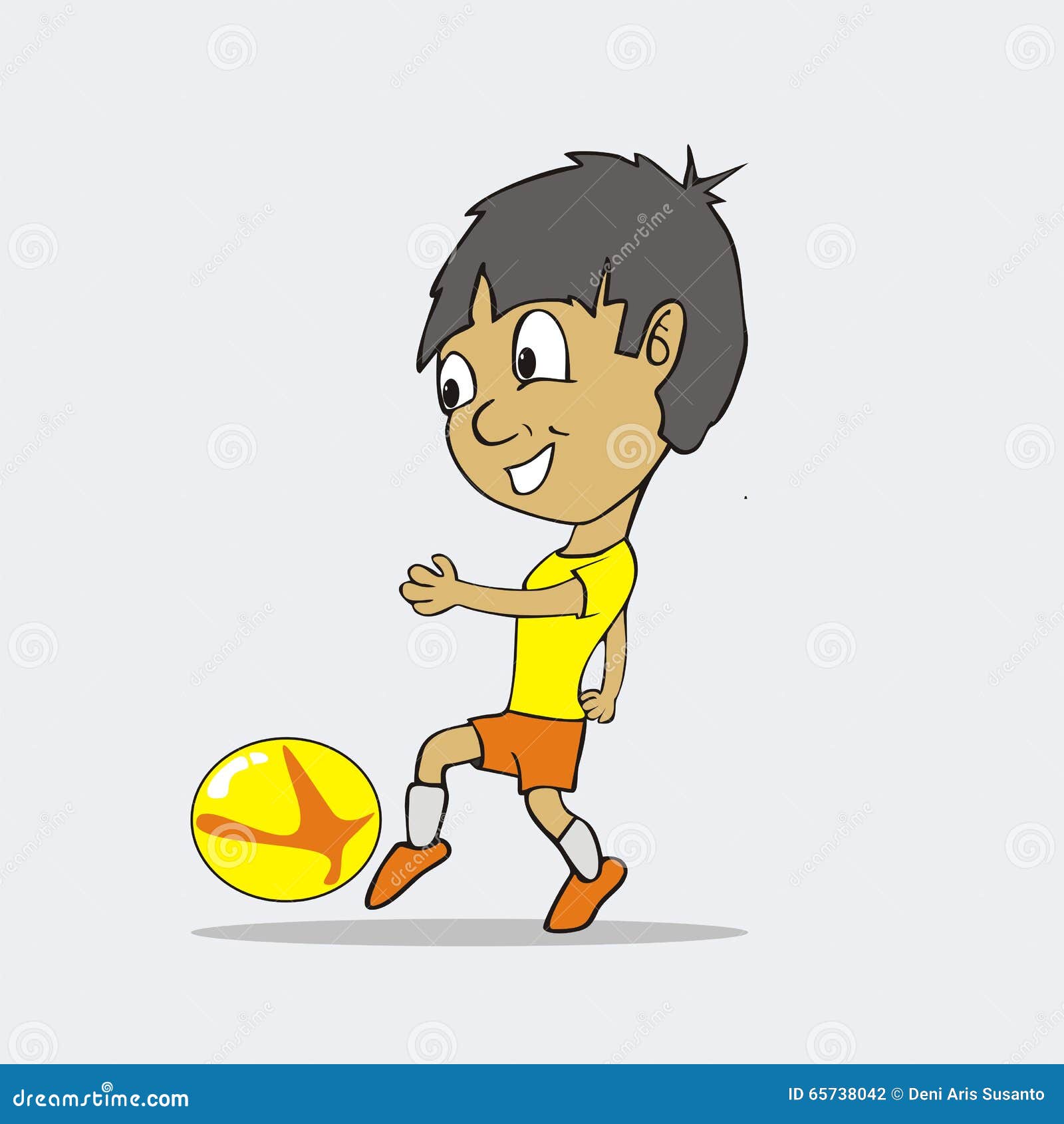 Boy Playing Football Cartoon Vector Stock Vector - Illustration of