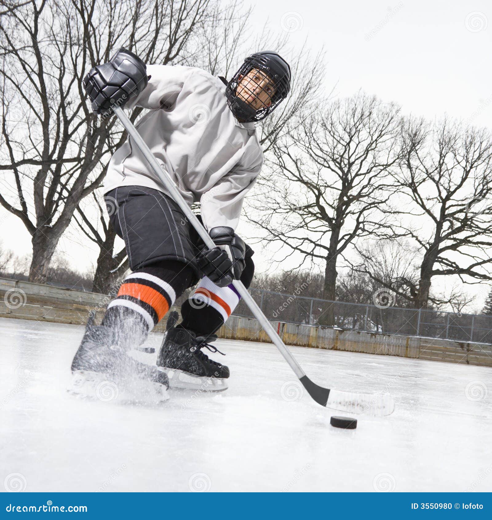 Boy playing ice hockey. stock photo. Image of boys, sport 3550980
