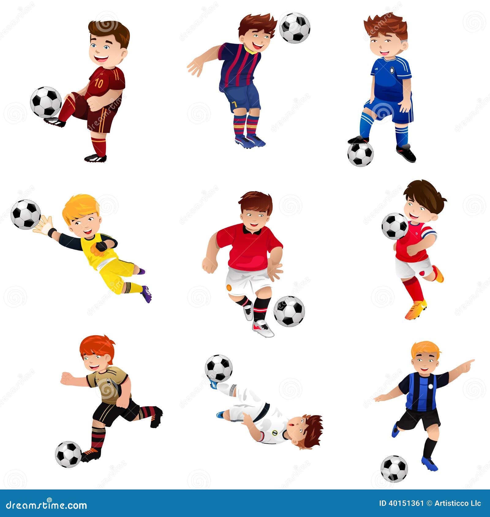 Download Boy playing soccer stock vector. Illustration of active ...