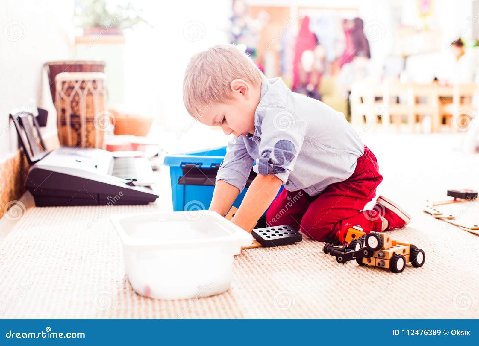 Boy Is Playing With Some Details Stock Image Image Of Cute