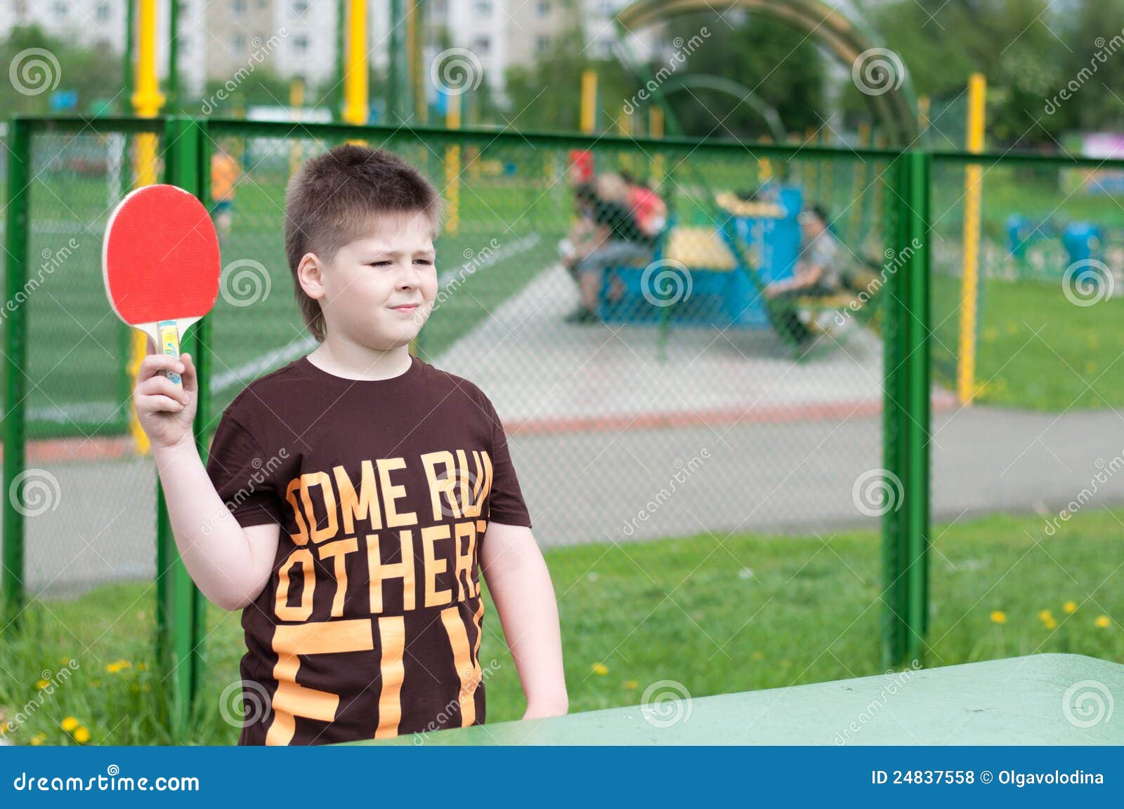 Boy playing table tennis stock photo. Image of match 24837558