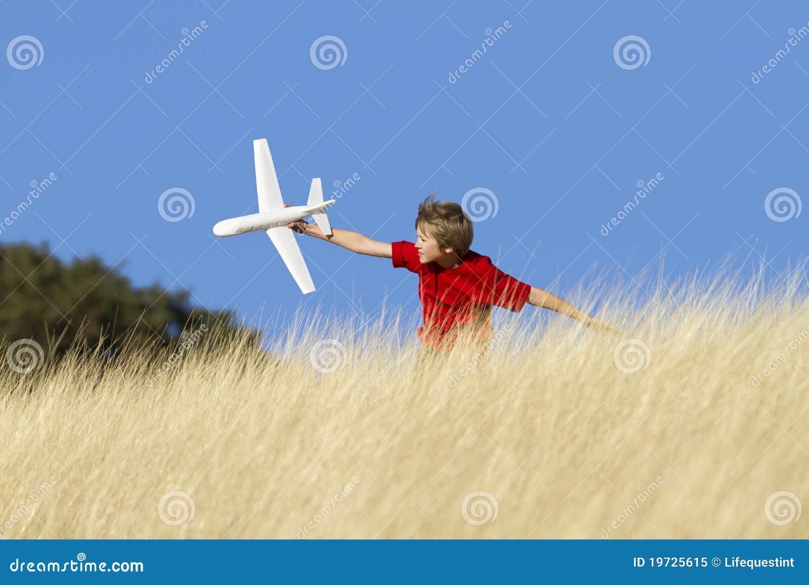 Boy Playing with Toy Glider Airplane Stock Image Image of lifestyle