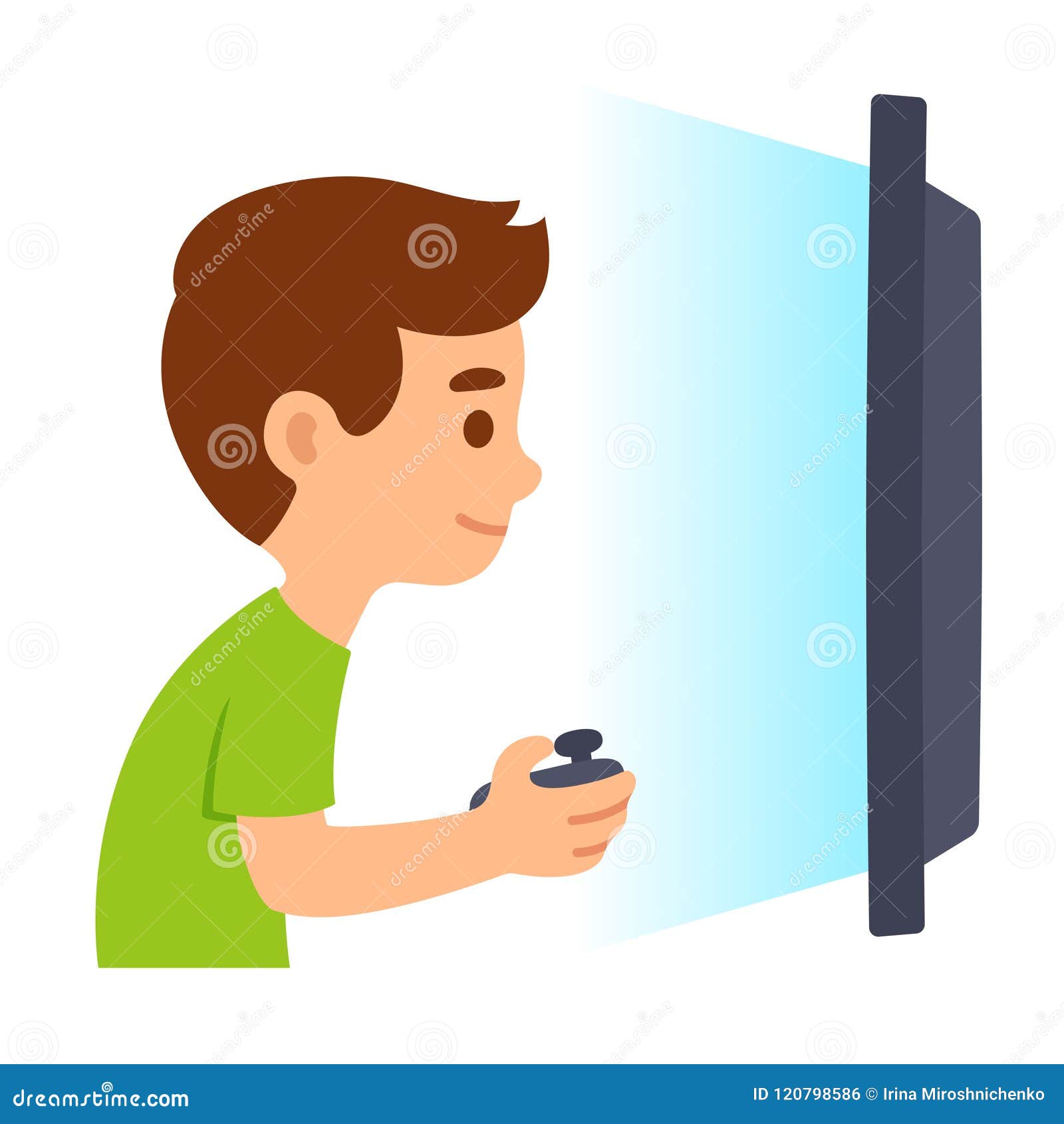 Boy playing video games stock vector. Illustration of online - 120798586