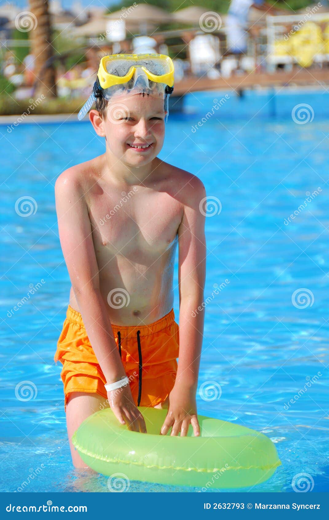 Boy in pool stock image. Image of bathing, colour, summer 2632793
