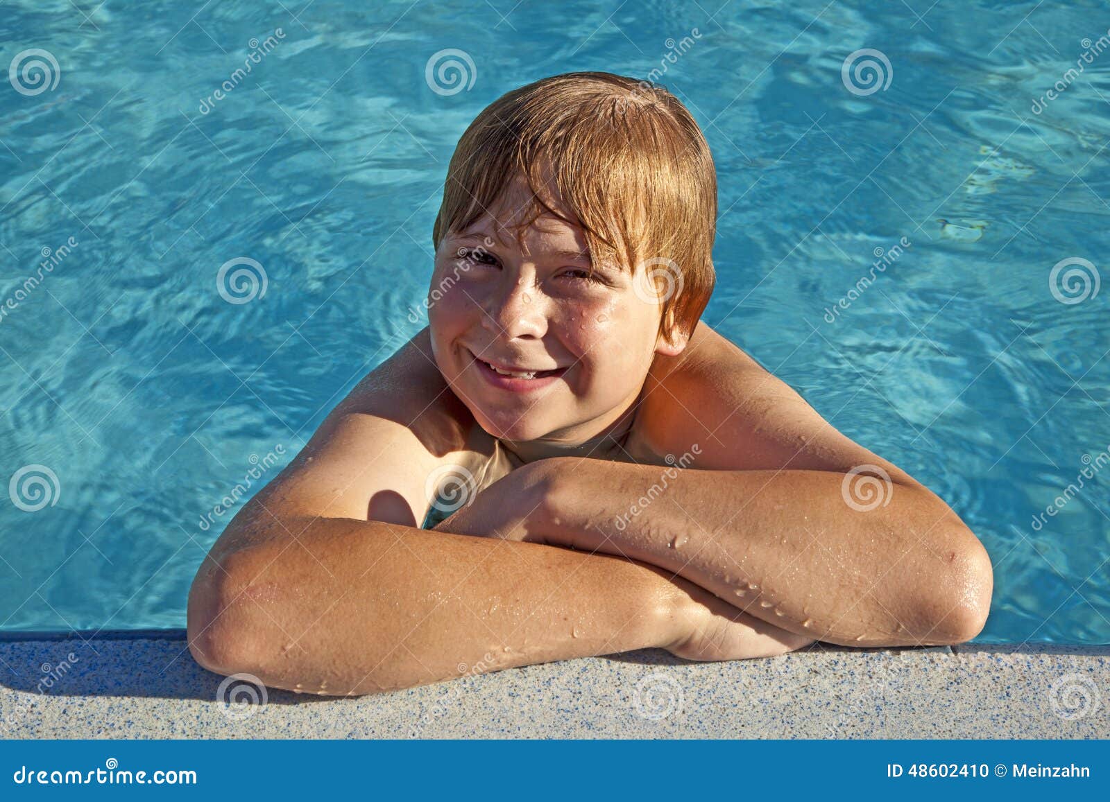 Boy in a Pool stock photo. Image of schoolboy, pool, swimming 48602410