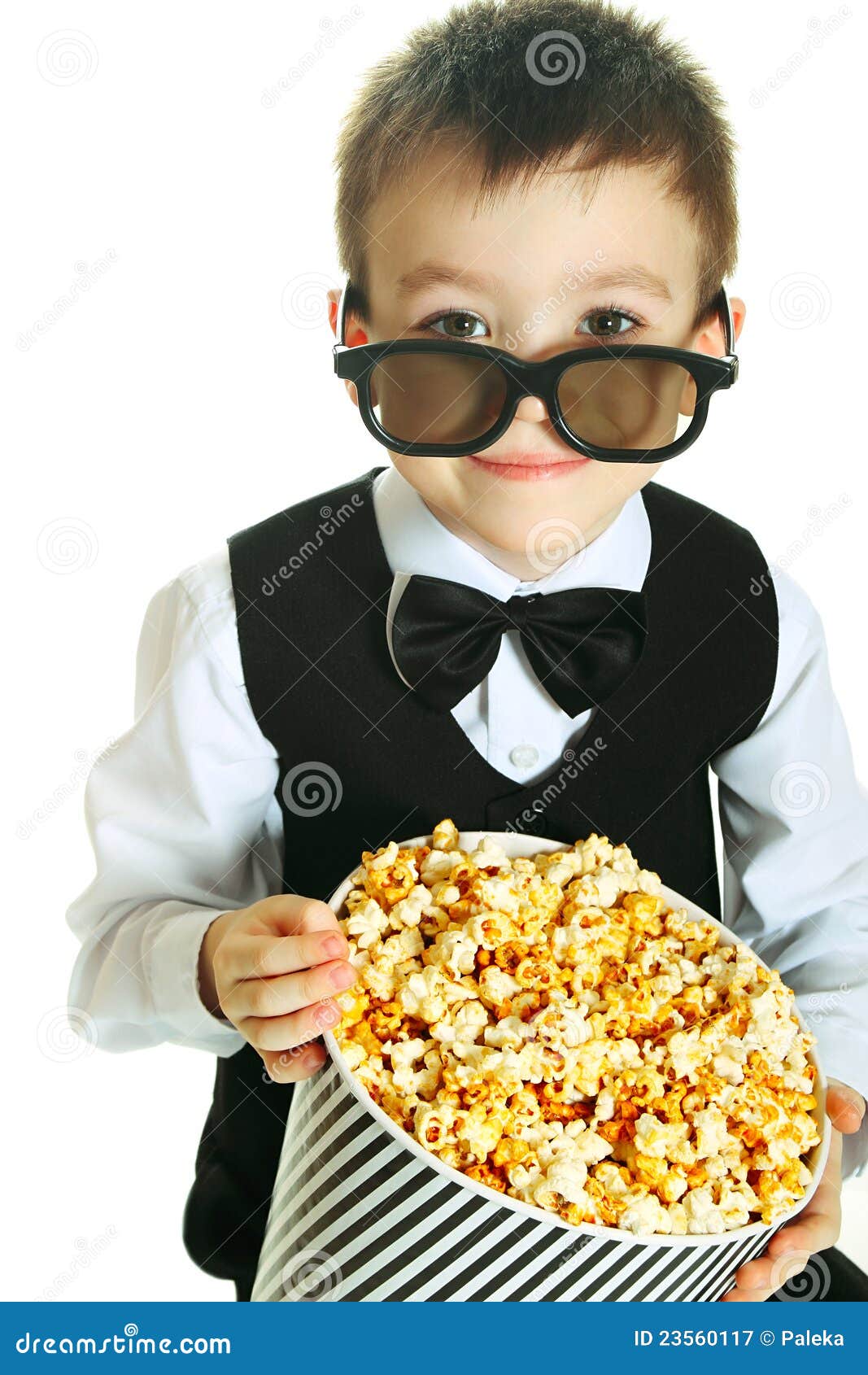 Boy with popcorn stock image. Image of stereo, smiling 23560117