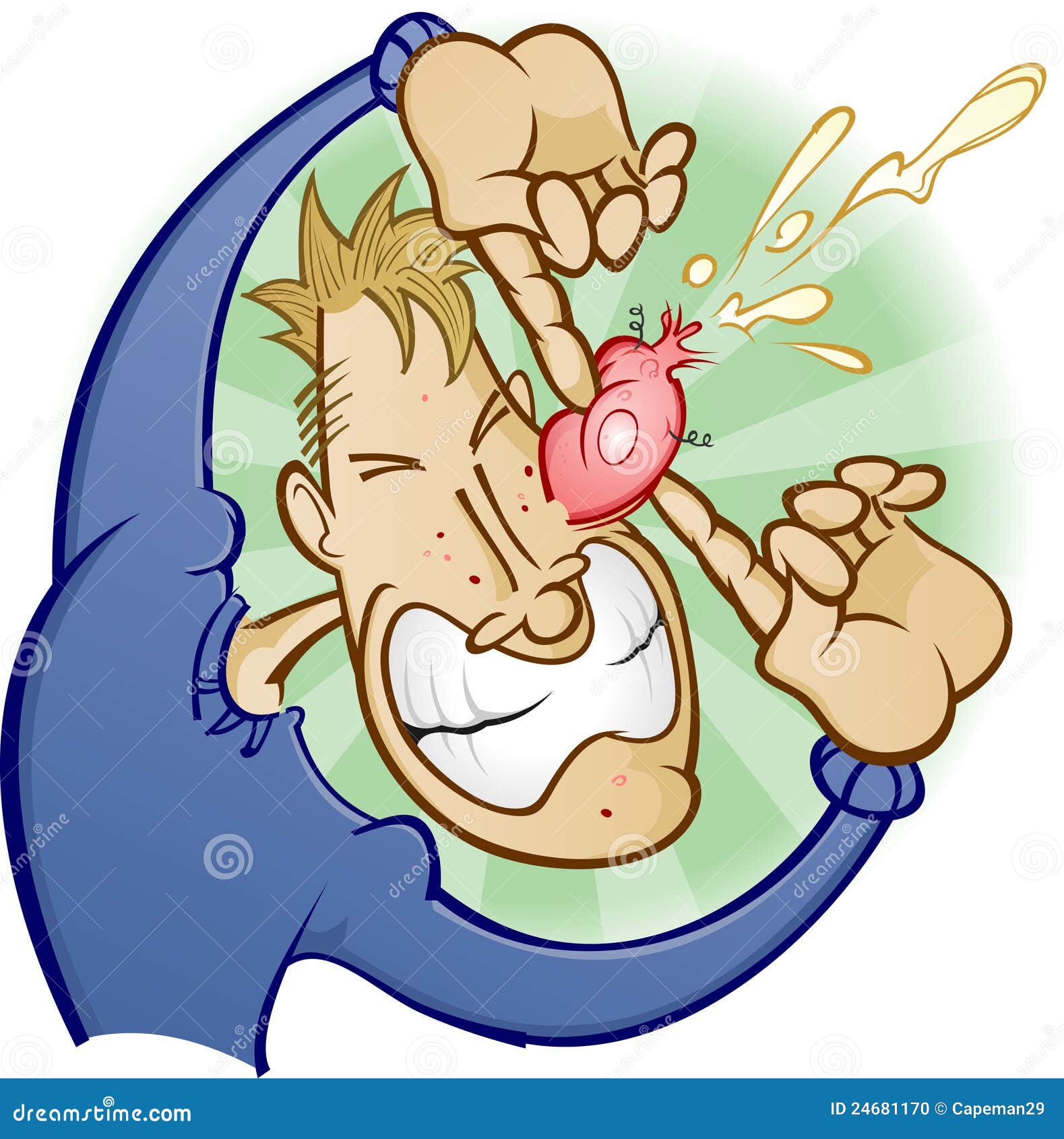 Boy Popping Zit stock vector. Illustration of puss, disgusting - 24681170