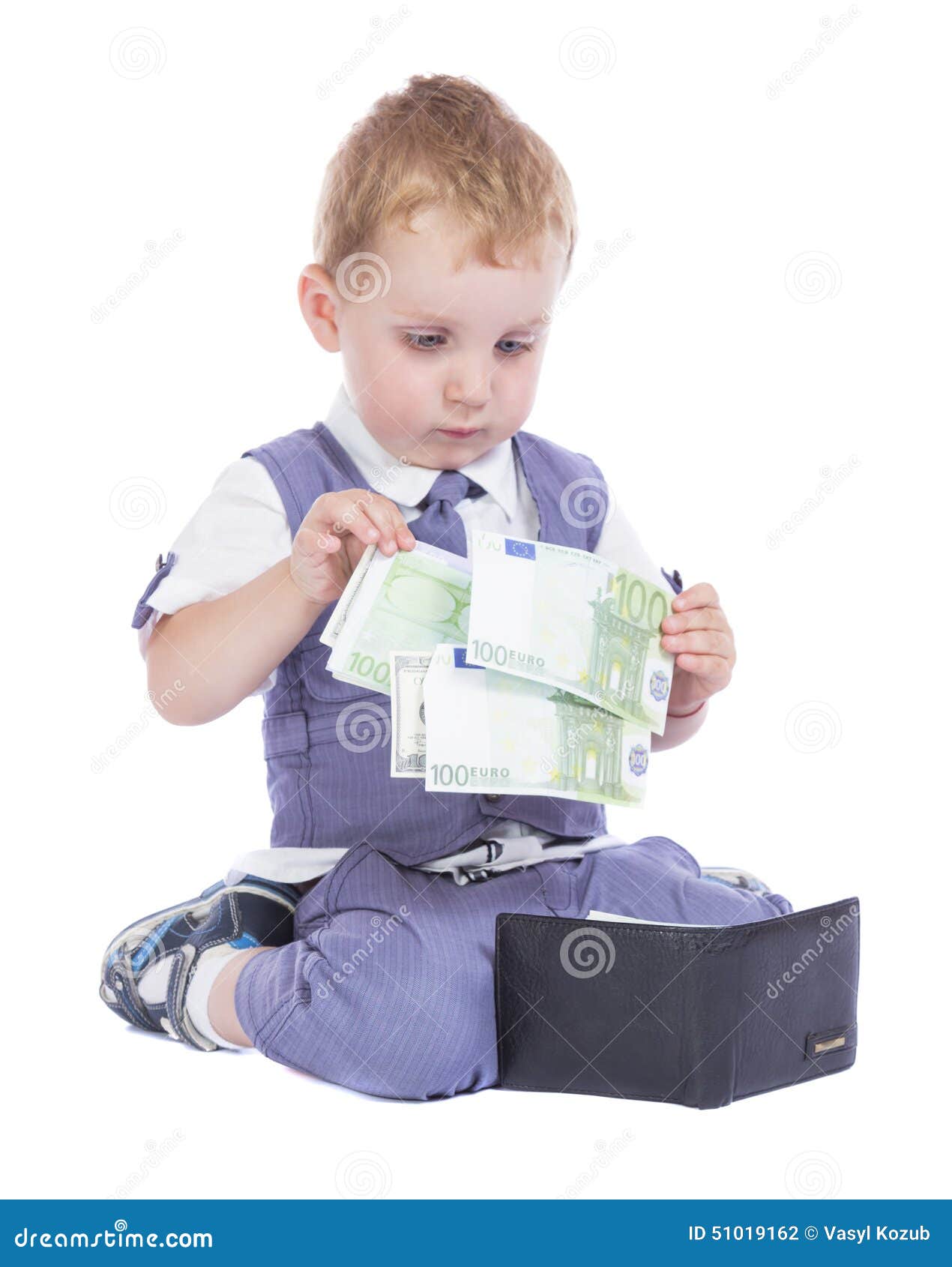 Boy with a purse stock photo. Image of businessman, money 51019162