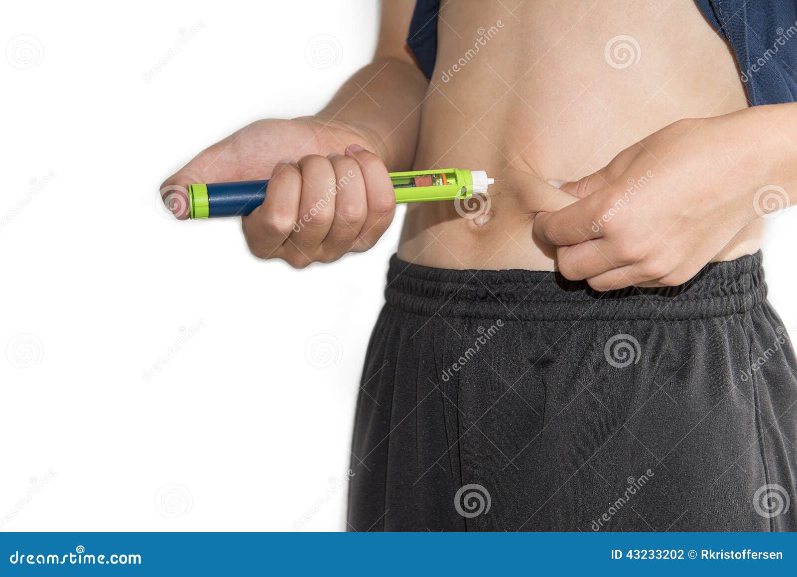 boy ready to inject insulin