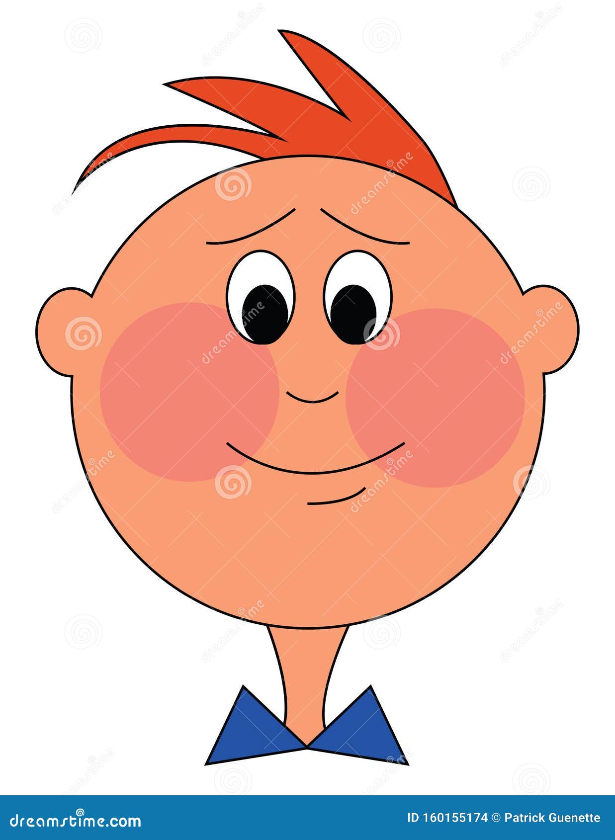 Boy with Red Cheeks Illustration Vector Stock Vector Illustration of male, happy 160155174