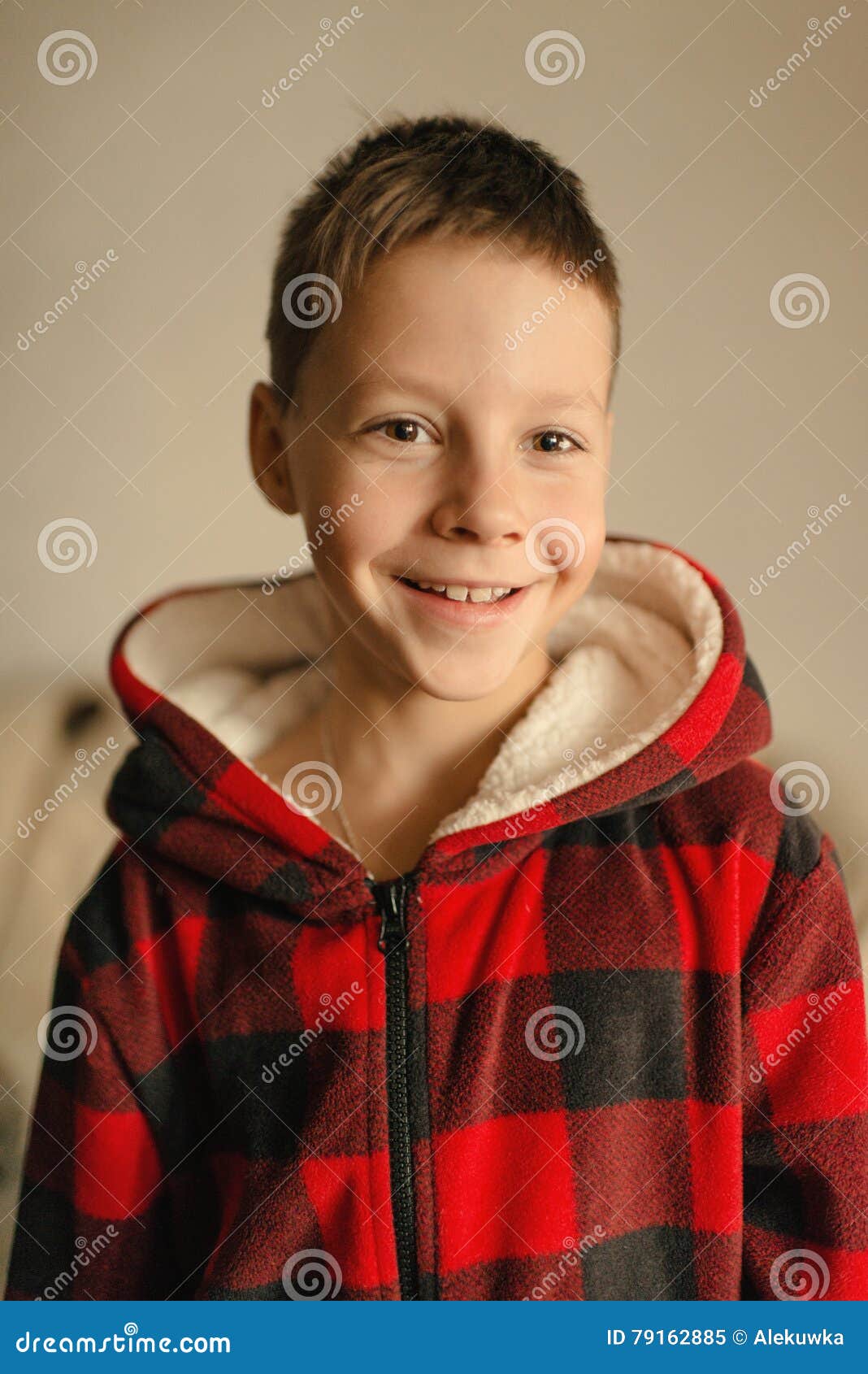 Boy in a Red Jacket with a Hood Stock Image Image of parka, human