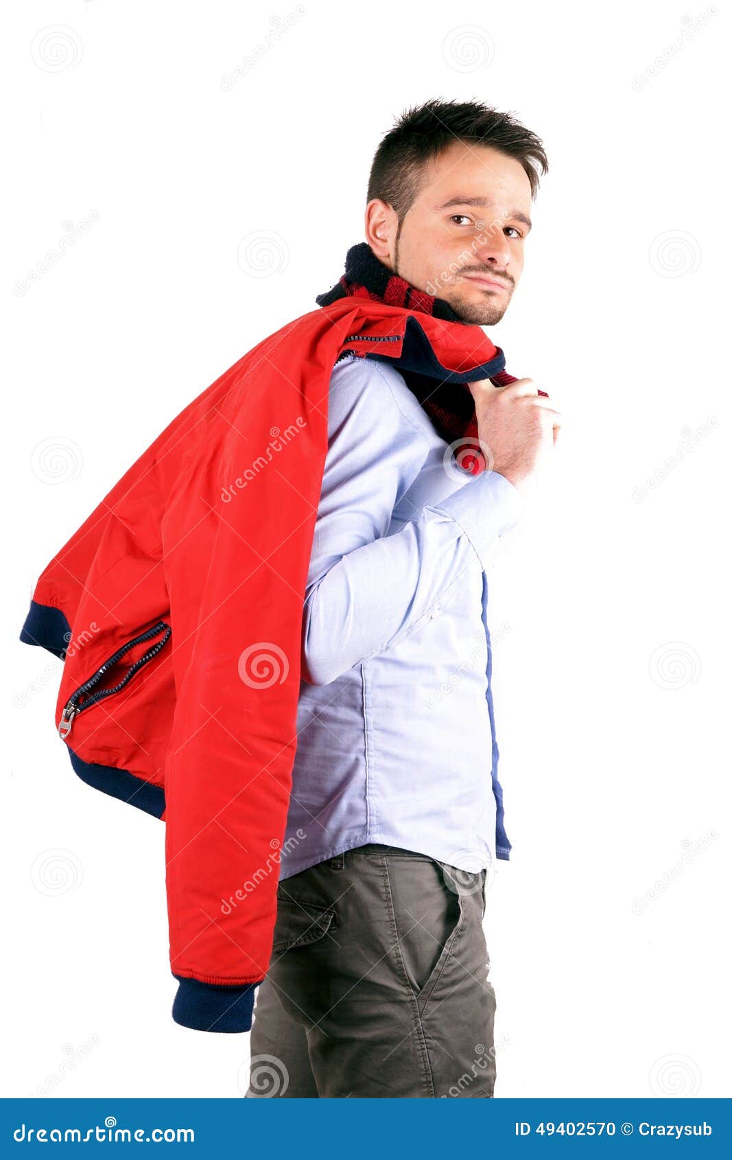 Boy with red jacket stock photo. Image of suit, serious 49402570