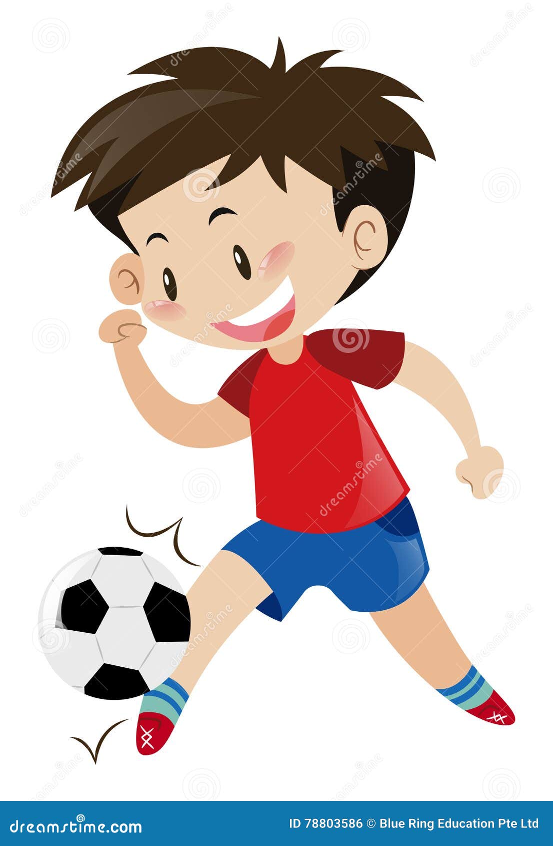 Download Boy In Red Shirt Playing Football Stock Vector ...