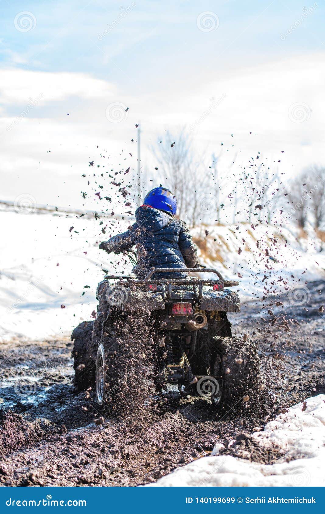 The Boy is Riding an ATV Offroad Stock Image Image of cross
