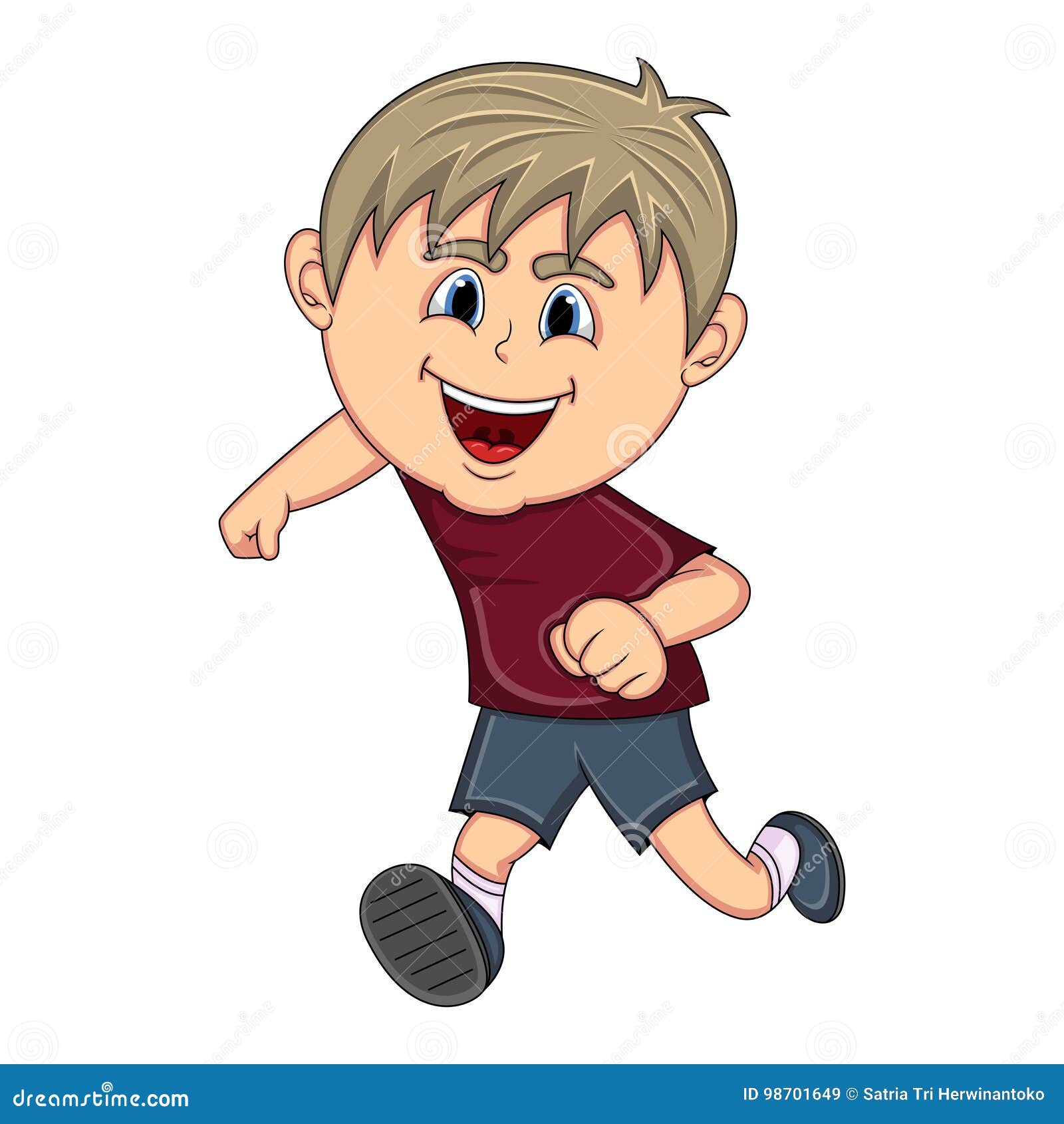 A boy running cartoon stock vector. Illustration of cool - 98701649