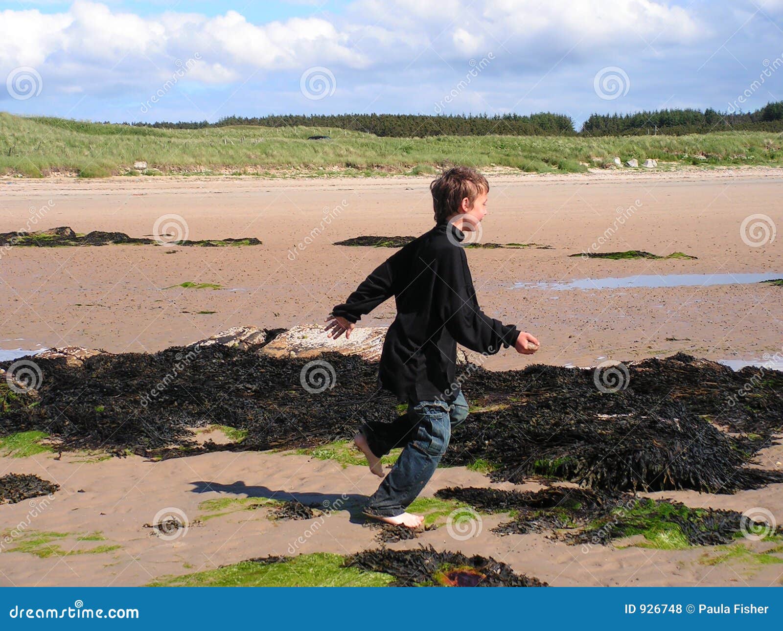boy running and playing