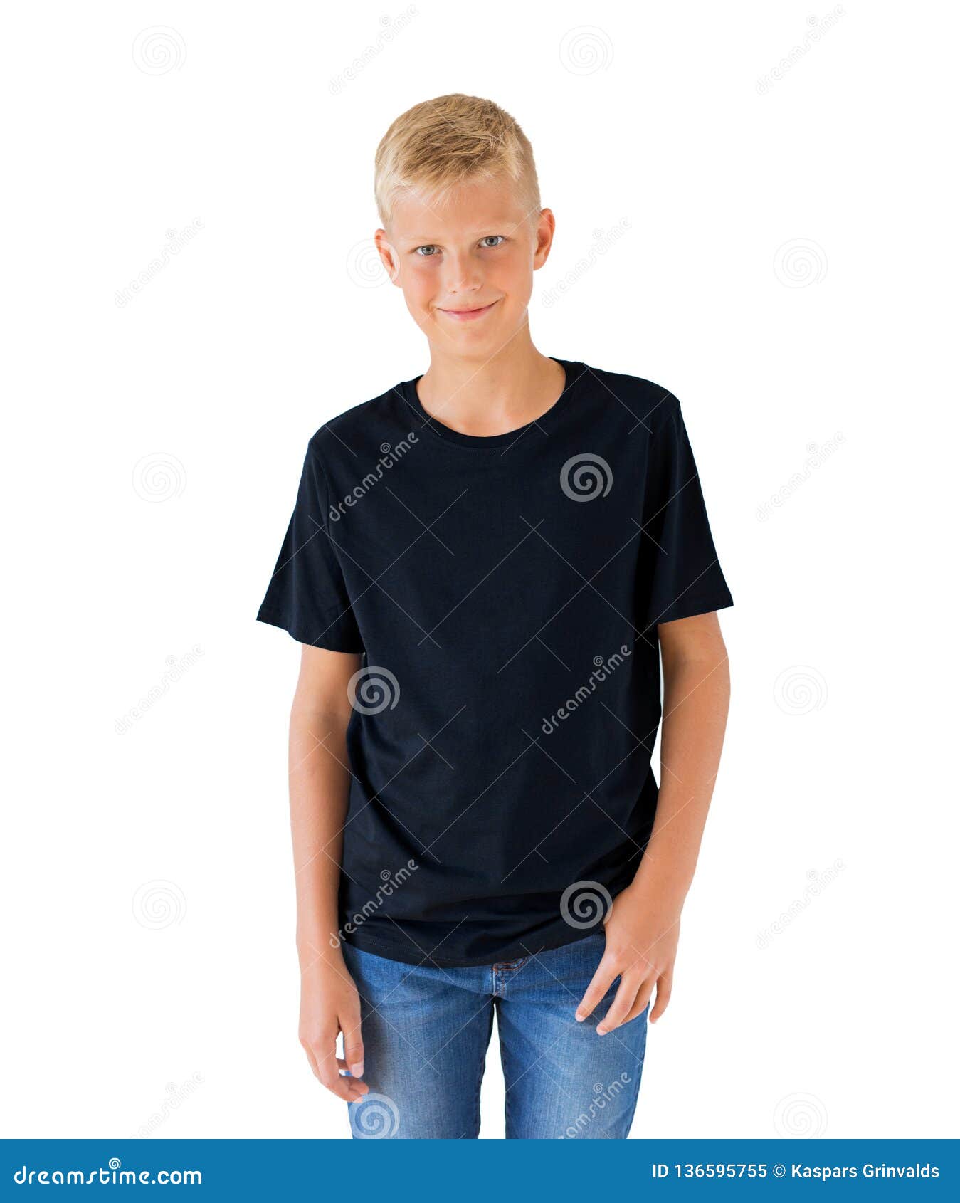 Download Boy`s Black T-shirt Mockup Template Stock Image - Image of ...