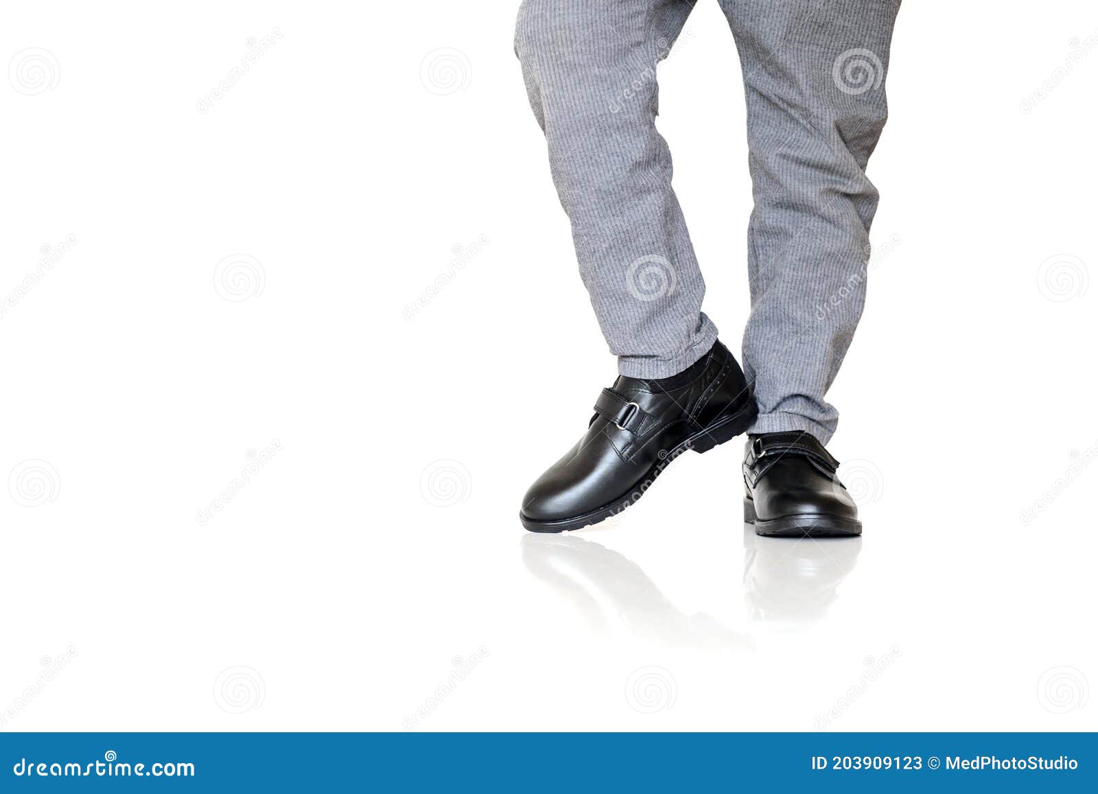 Boy`s Legs in Black Classic Shoes for Boys Stock Image - Image of child ...