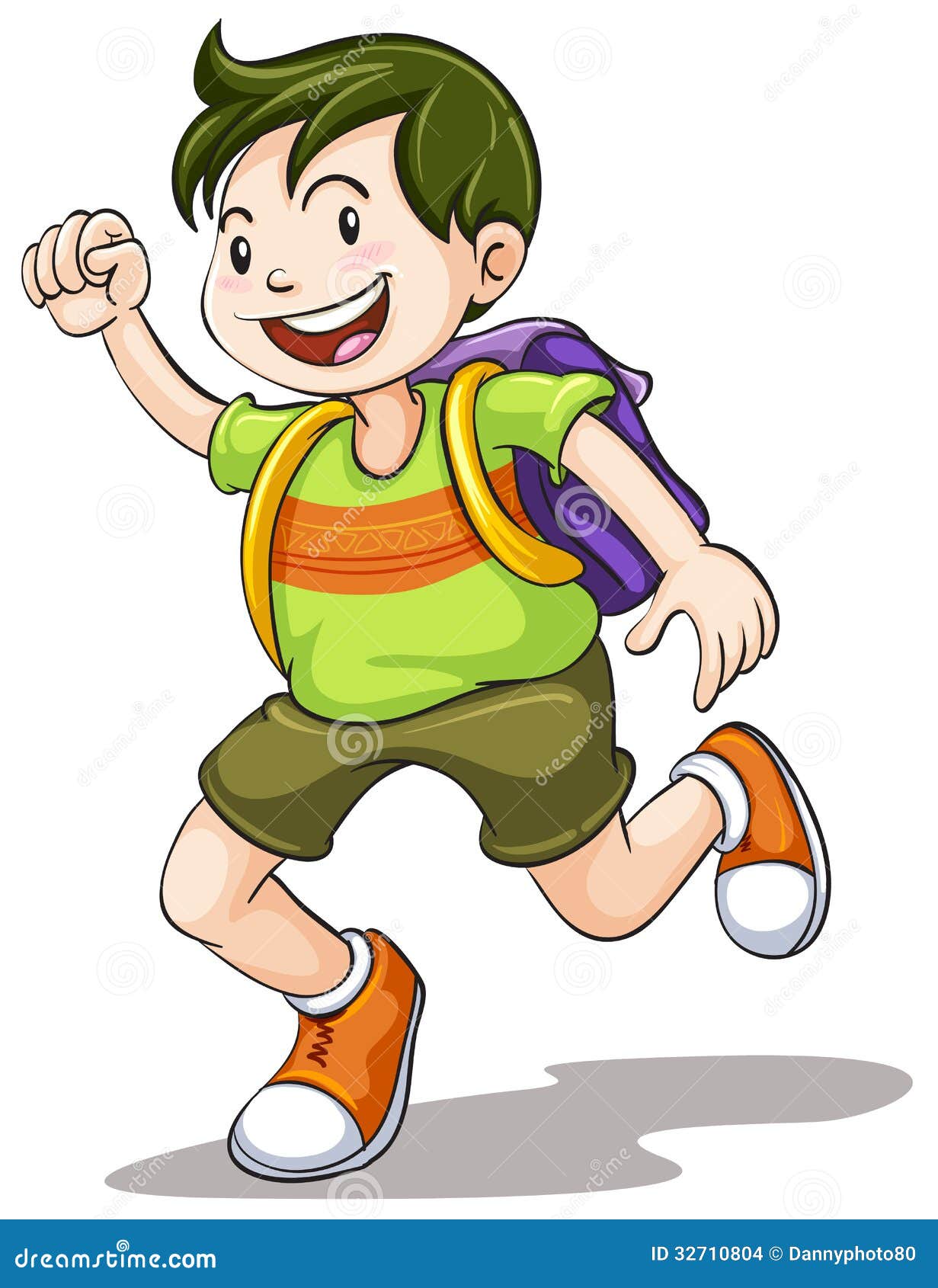 A boy with school bag stock vector. Illustration of school 32710804