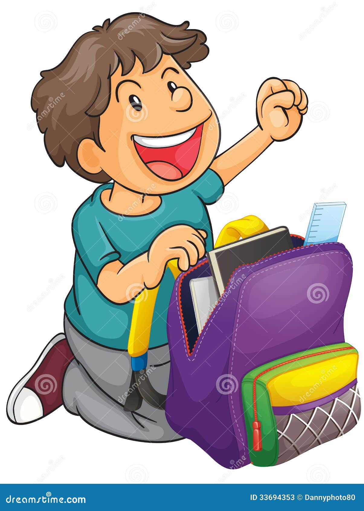 A Boy With School Bag Stock Photos - Image: 33694353