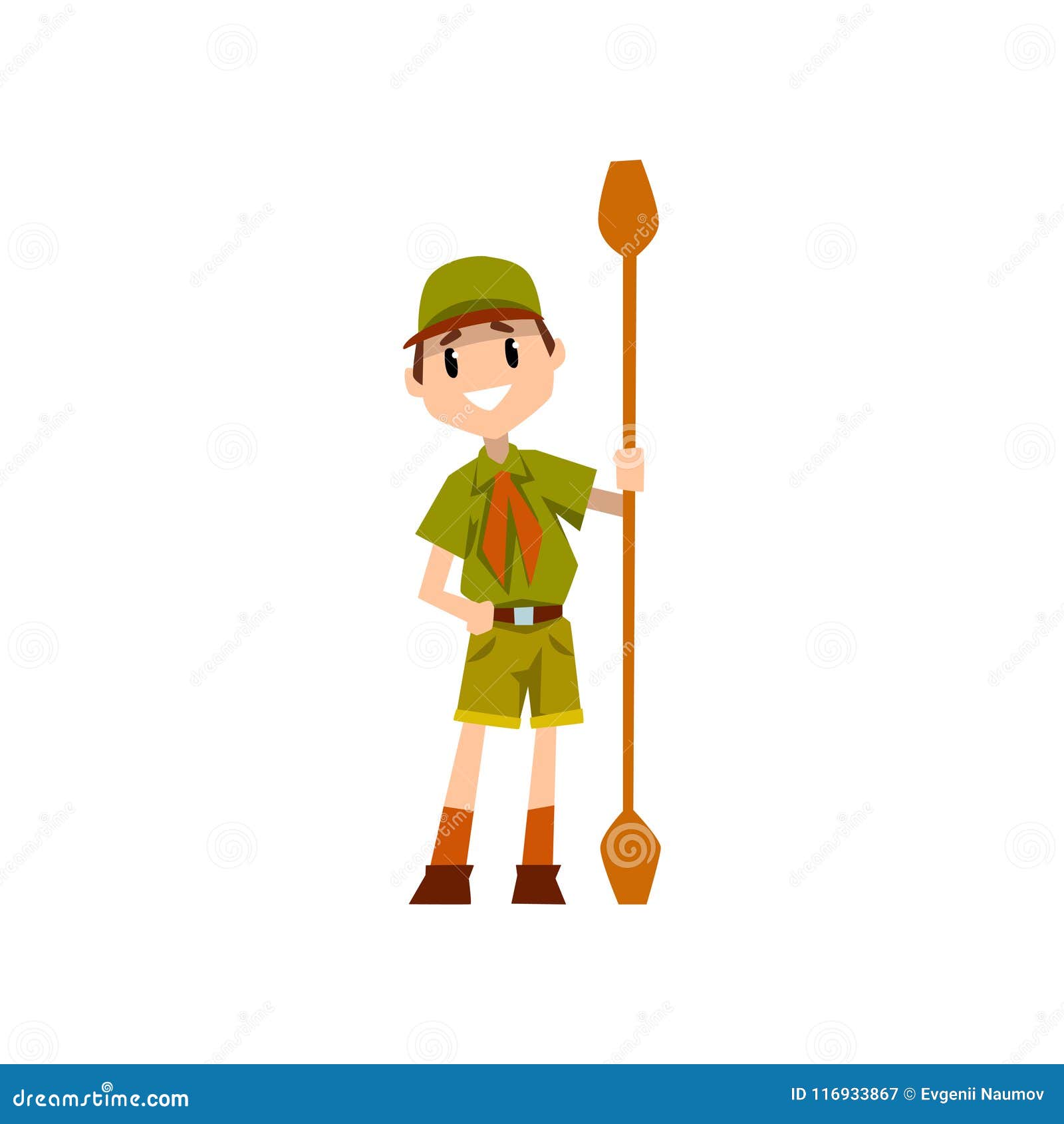 Boy Scout Uniform Cartoon Character Illustration Stock Vector