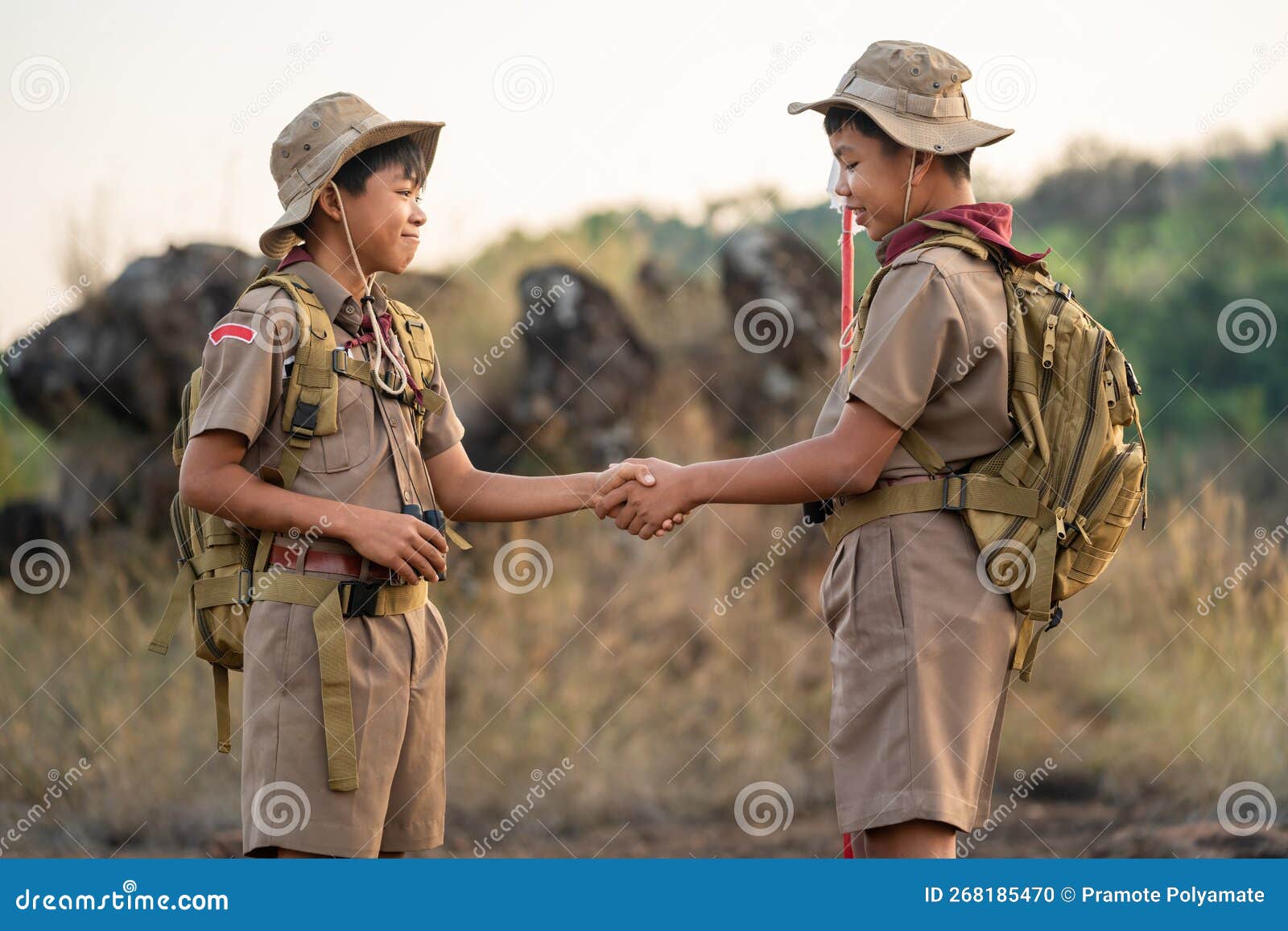 Boy Scouts Handshake with Left Hand in Greeting Boy Scout or