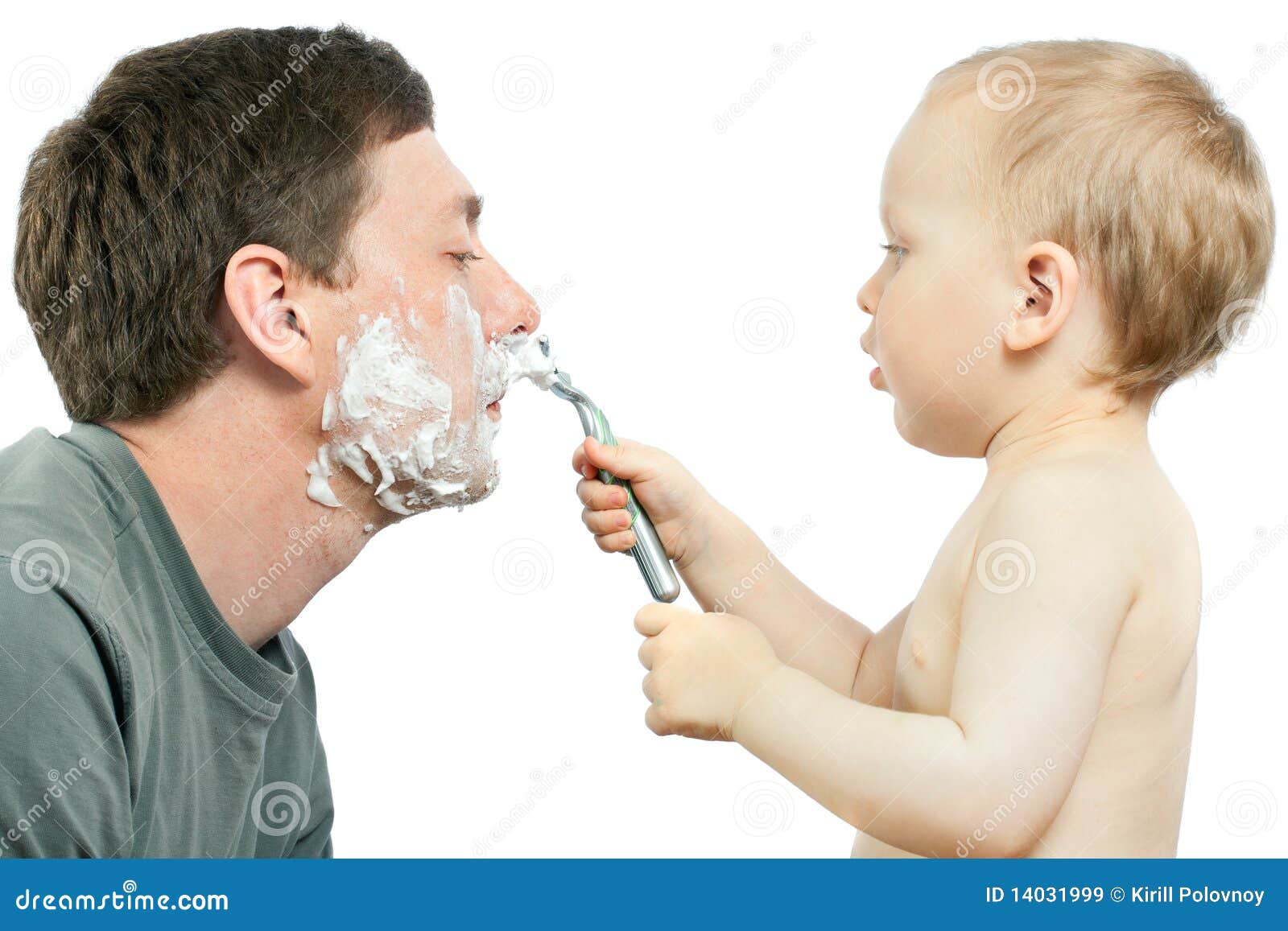 Boy shaving father stock image. Image of adult, people 14031999