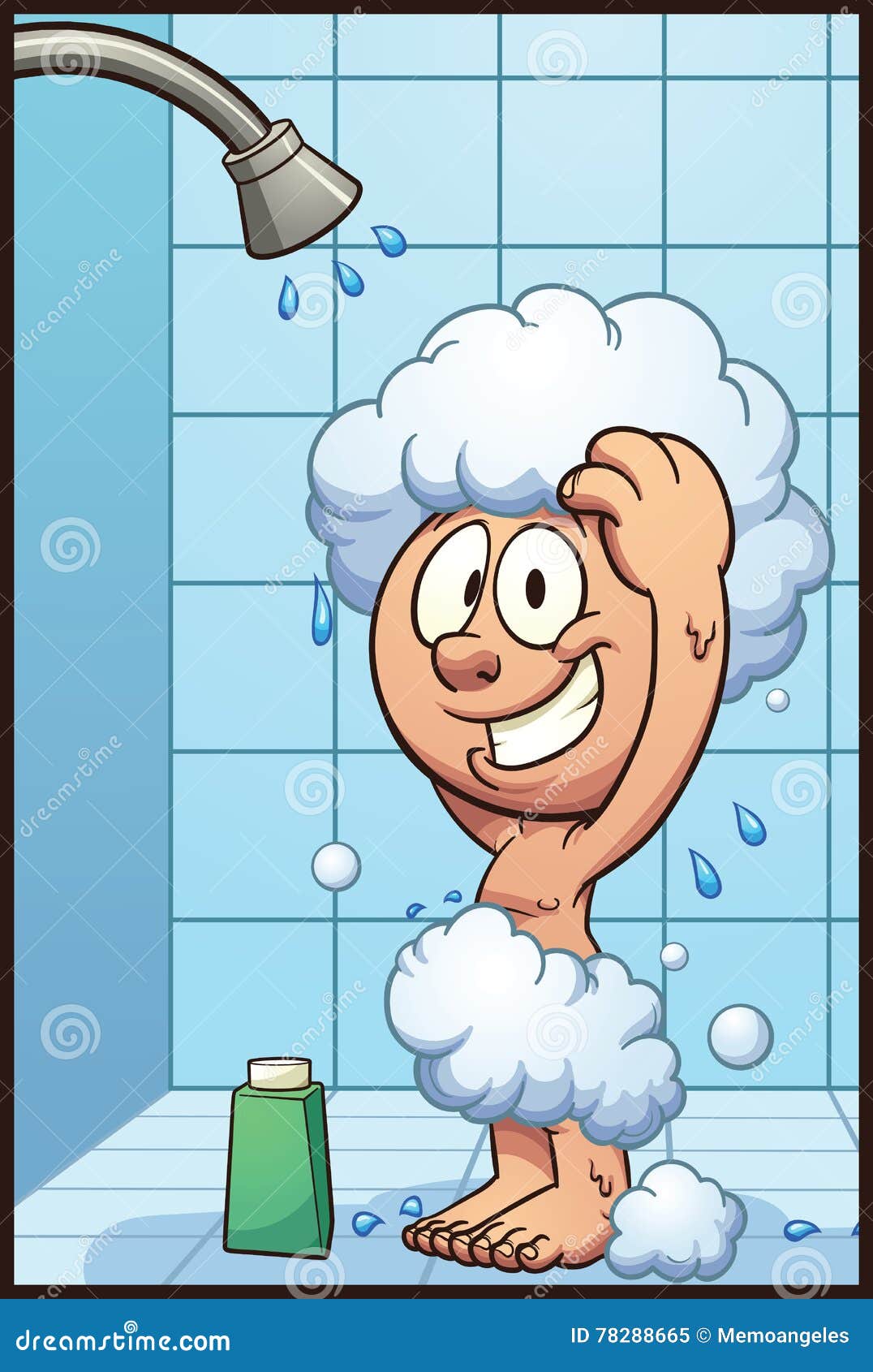 Cartoon showering