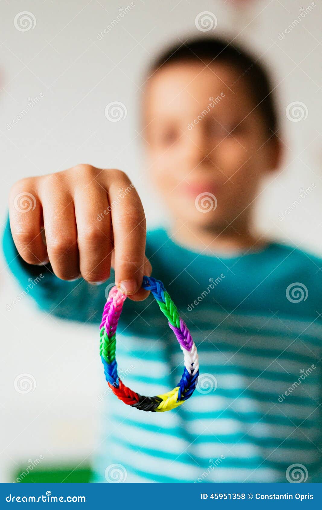 Boy Showing Friendship Bracelet Stock Photo Image of children, funny